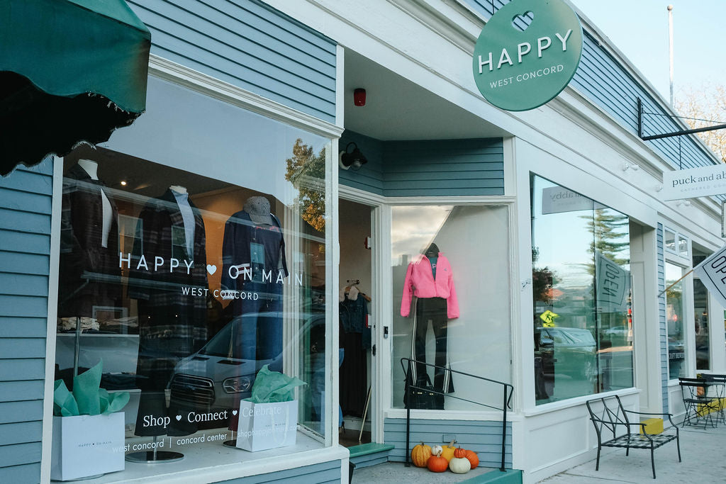 Happy on Main West Concord storefront at 86 Commonwealth Avenue