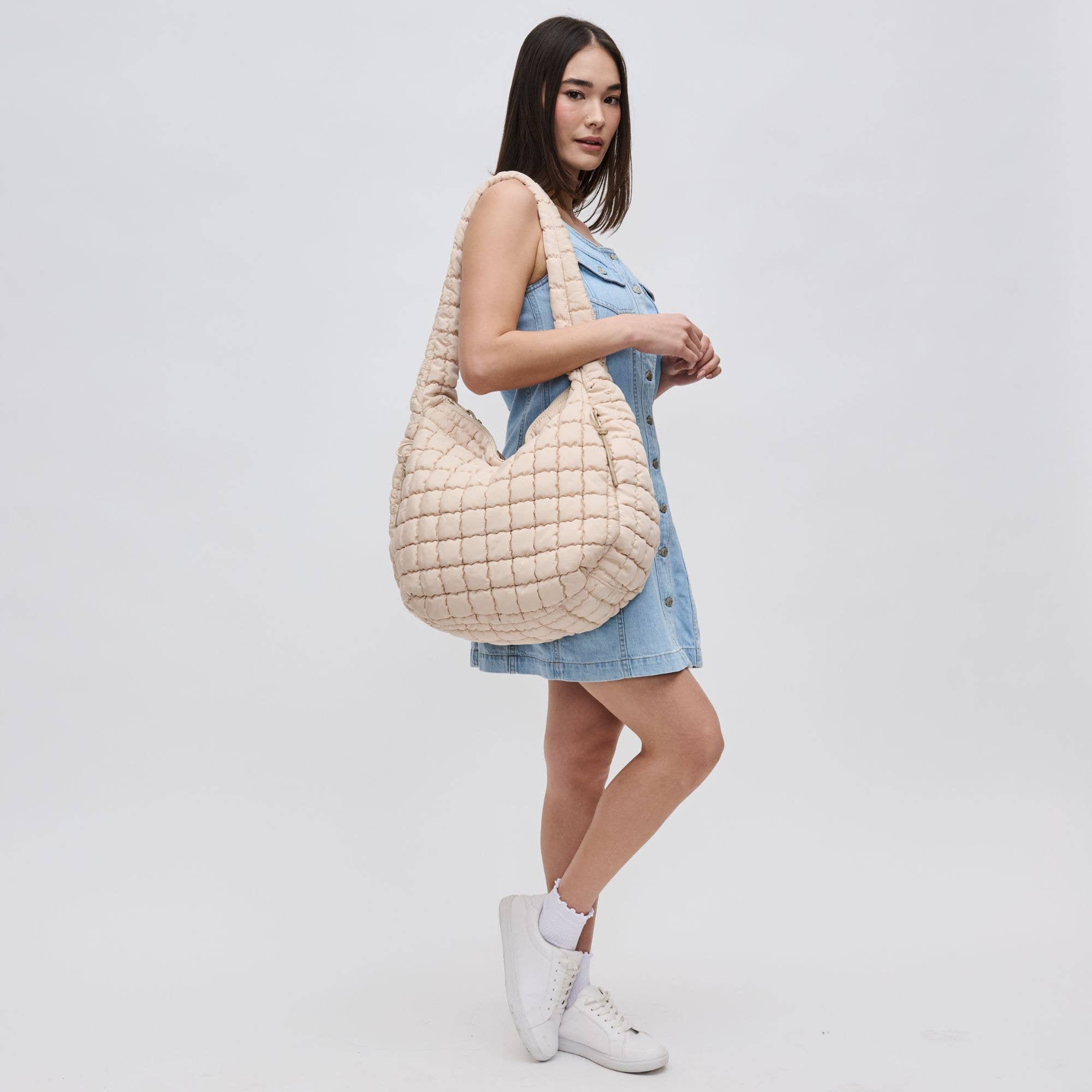 Revive - Quilted Puffer Nylon Hobo-Handbags-Happy on Main