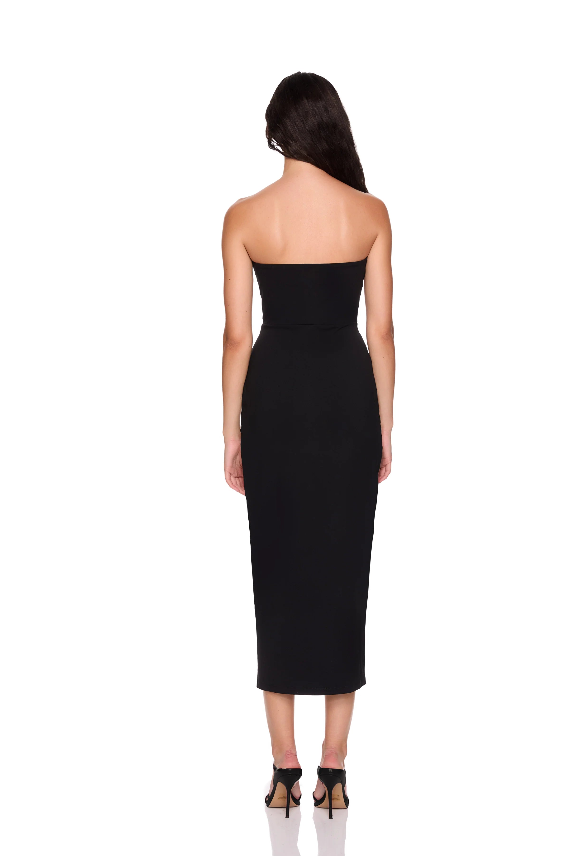 Trumpet Halter Dress - Black-Susana Monaco-Happy on Main