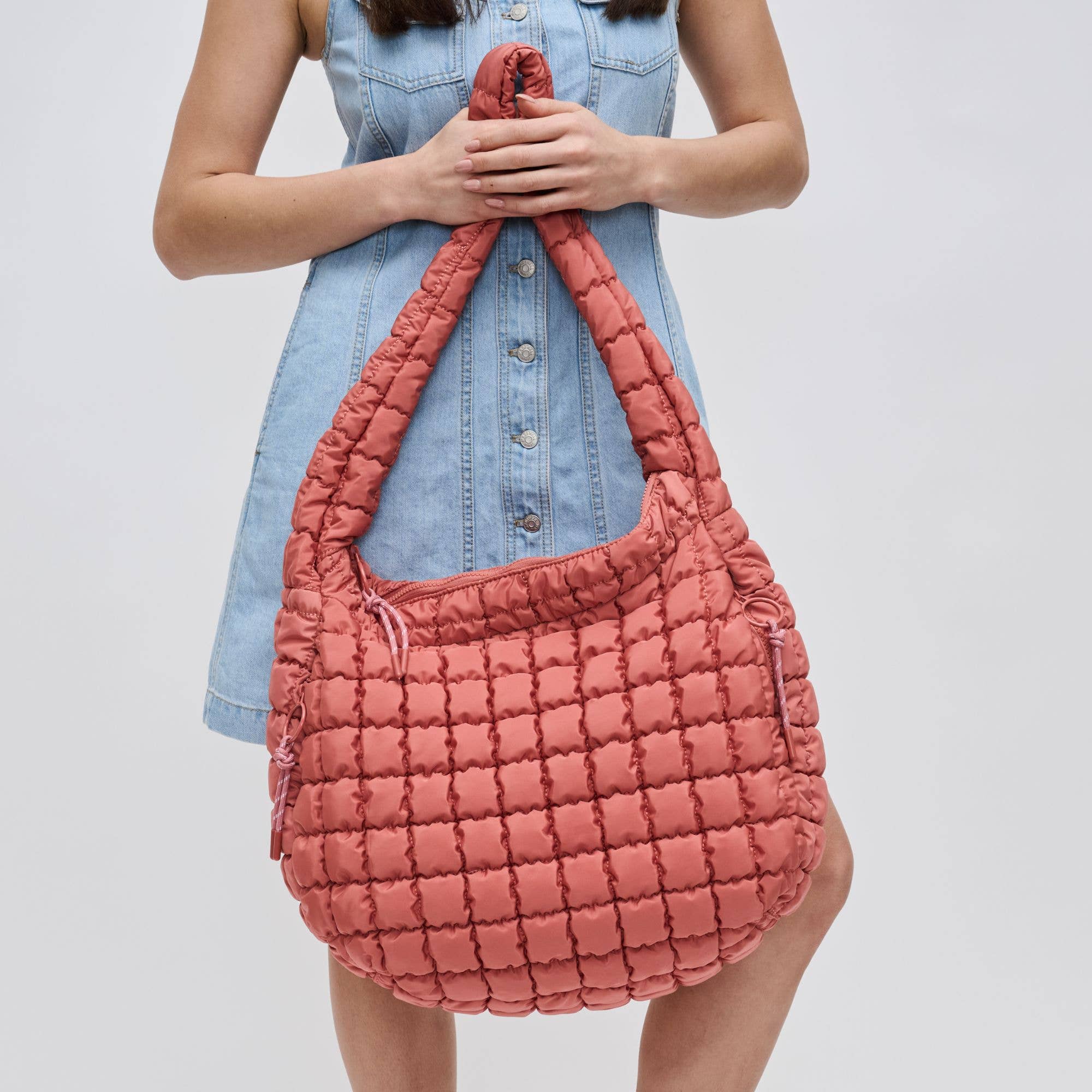 Revive - Quilted Puffer Nylon Hobo-Handbags-Happy on Main