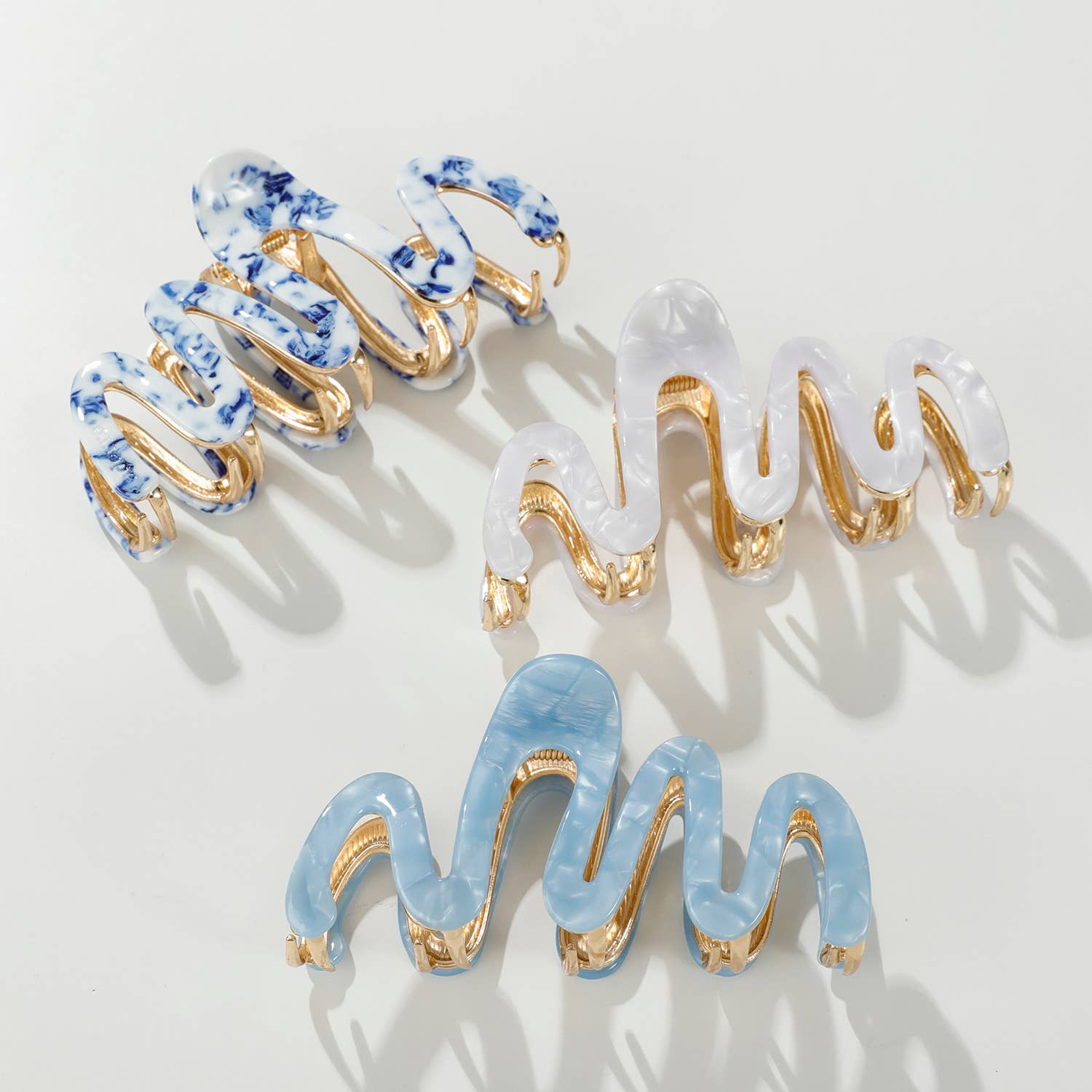 Willow Coastal | Large Squiggle Metal Claw Clip-Misc Accessories-Happy on Main