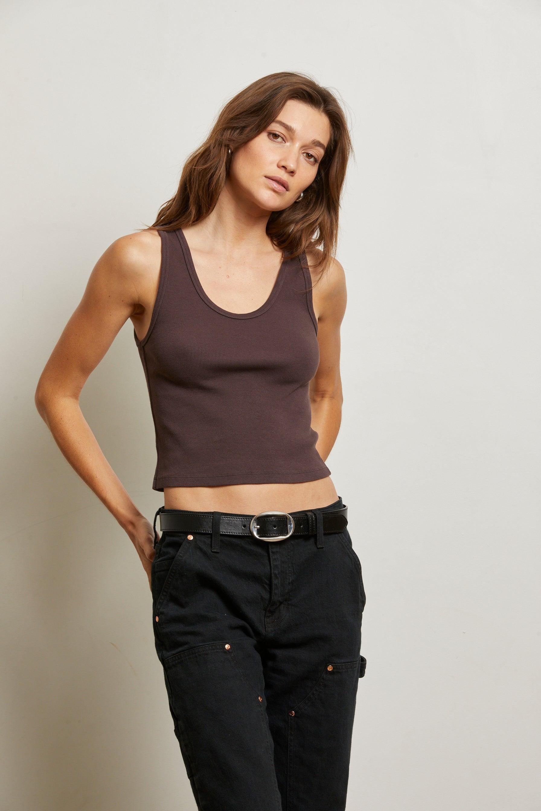 Blondie Structured Rib Bra Friendy Tank-Basic Tanks + Tees-Happy on Main