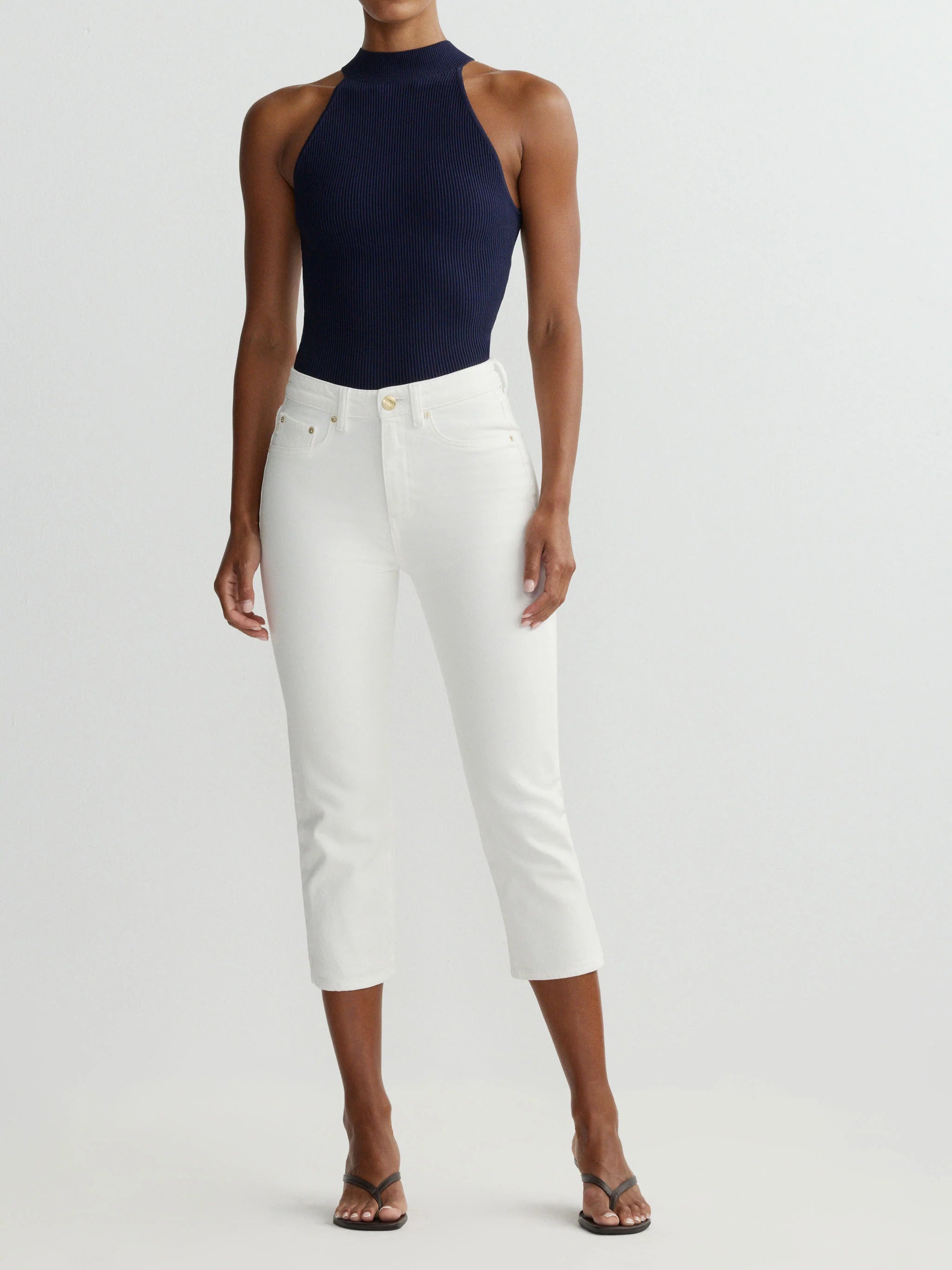 Mock Neck Top - Bright Navy-DL1961-Happy on Main