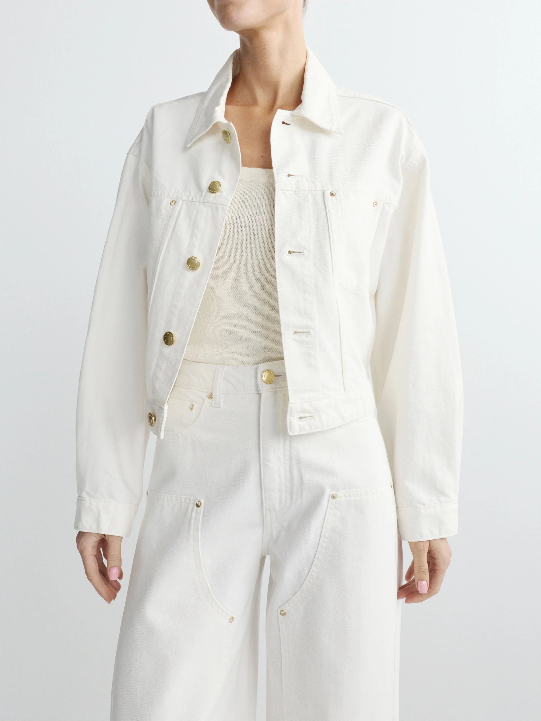 Jamie Denim Jacket - White-DL1961-Happy on Main