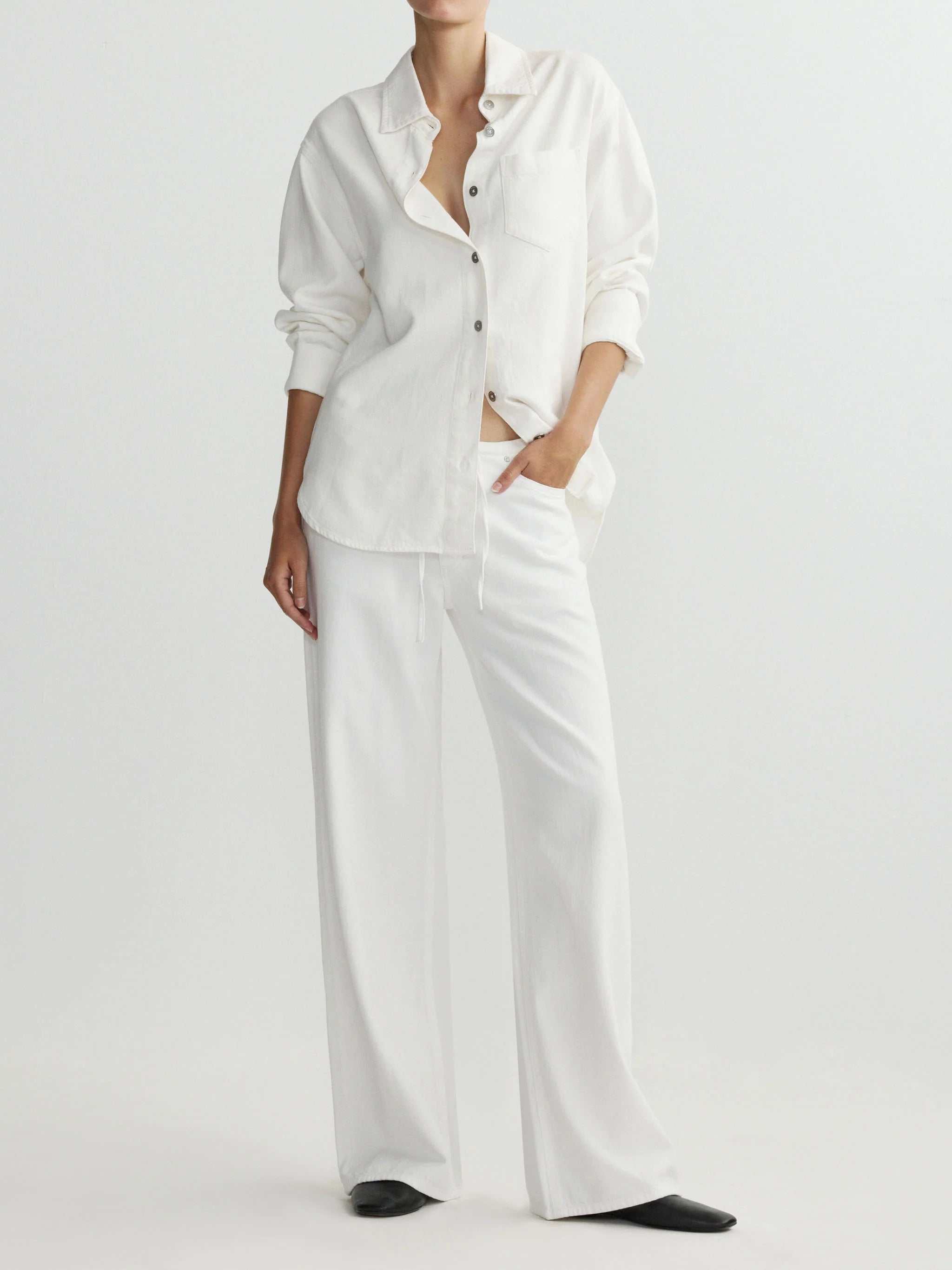 Sienna Low-Slung Wide Leg - White Aura-DL1961-Happy on Main