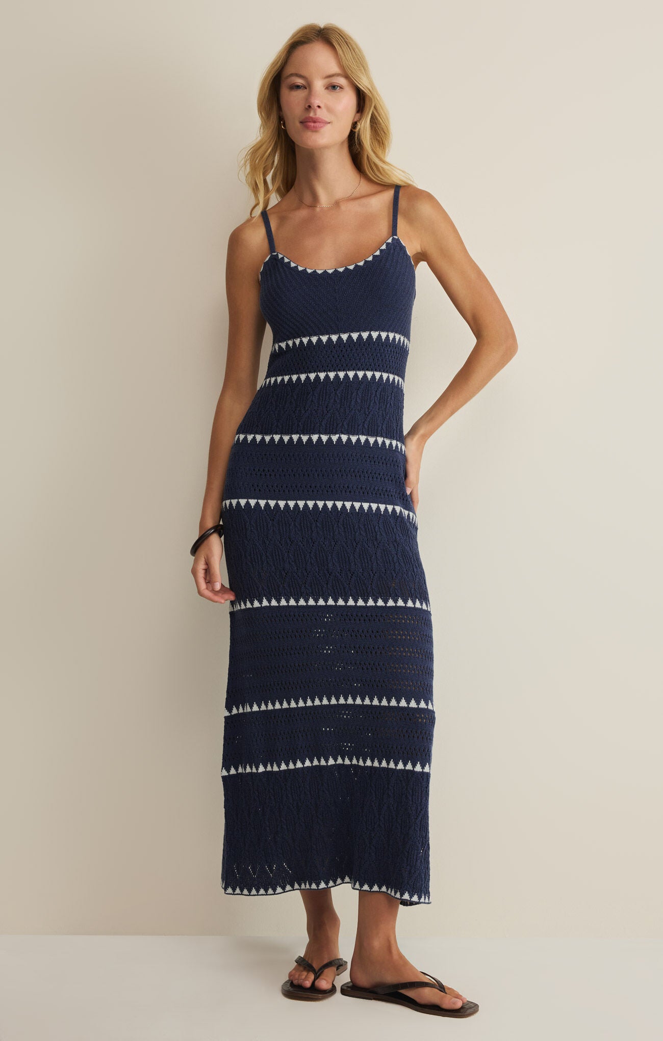 Catamaran Striped Maxi Dress - Twilight Blue-Z Supply-Happy on Main