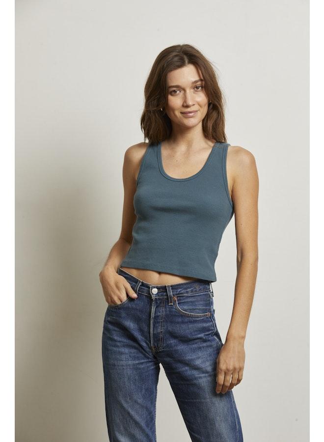 Blondie Structured Rib Bra Friendy Tank-Basic Tanks + Tees-Happy on Main