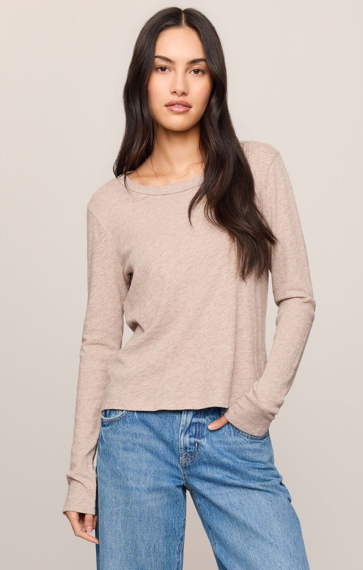Junie L/S Tee - Heather Ash-Z Supply-Happy on Main