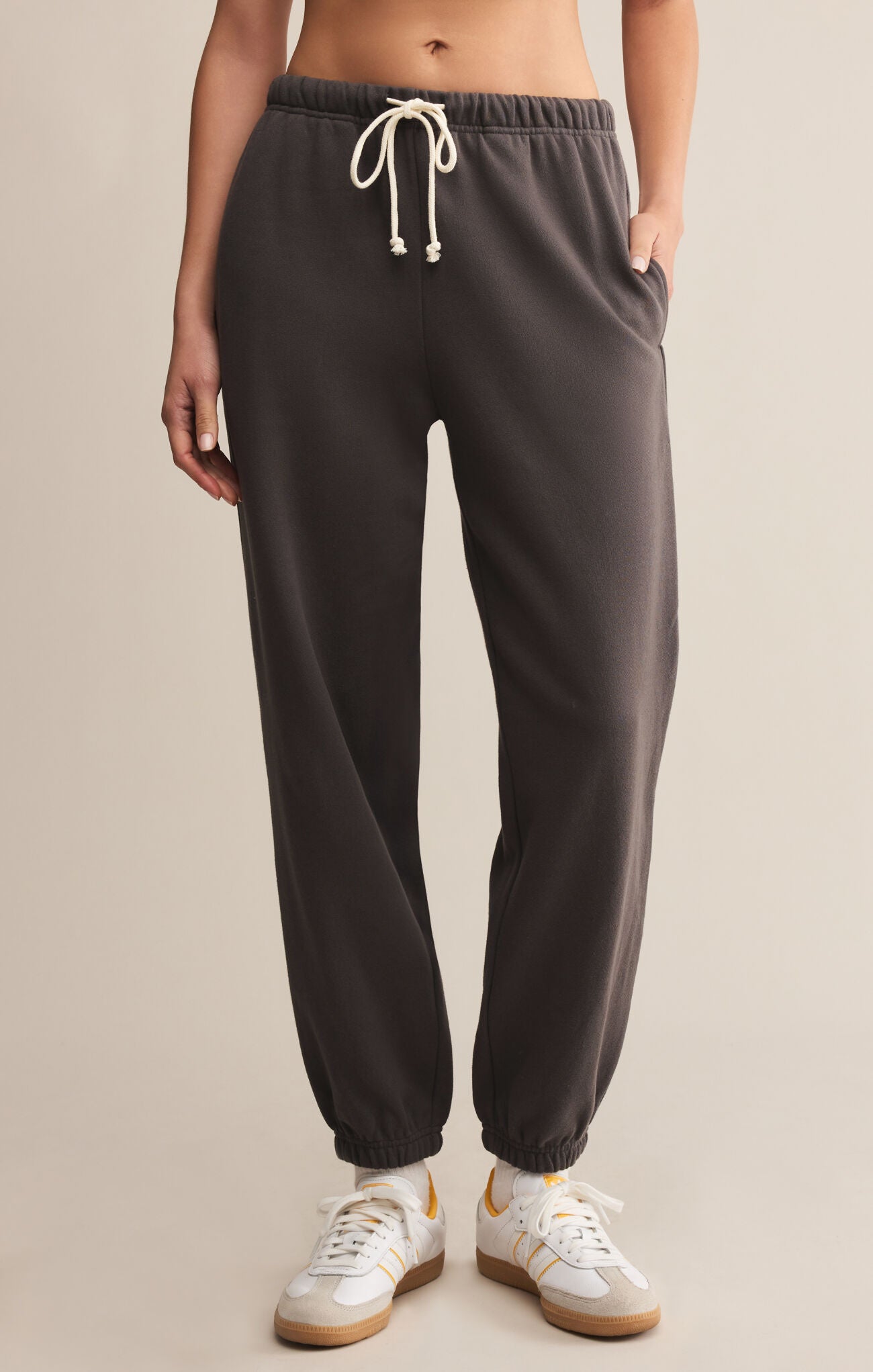 Stadium Cotton Jogger - full length, high rise.