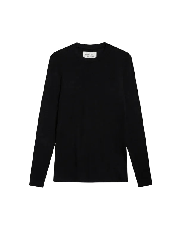 Chicago Ribbed Long Sleeve - Black-Maison Wheat-Happy on Main