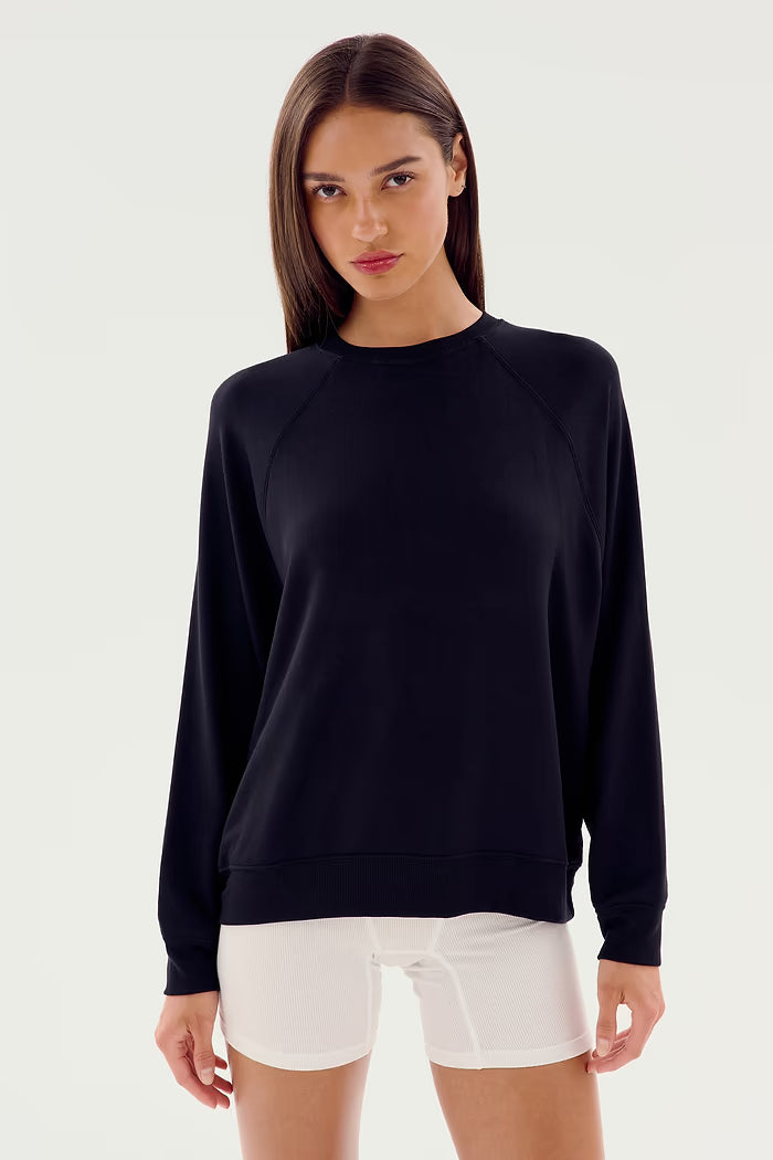 Andie Oversized Fleece Sweatshirt - Black-Splits59-Happy on Main
