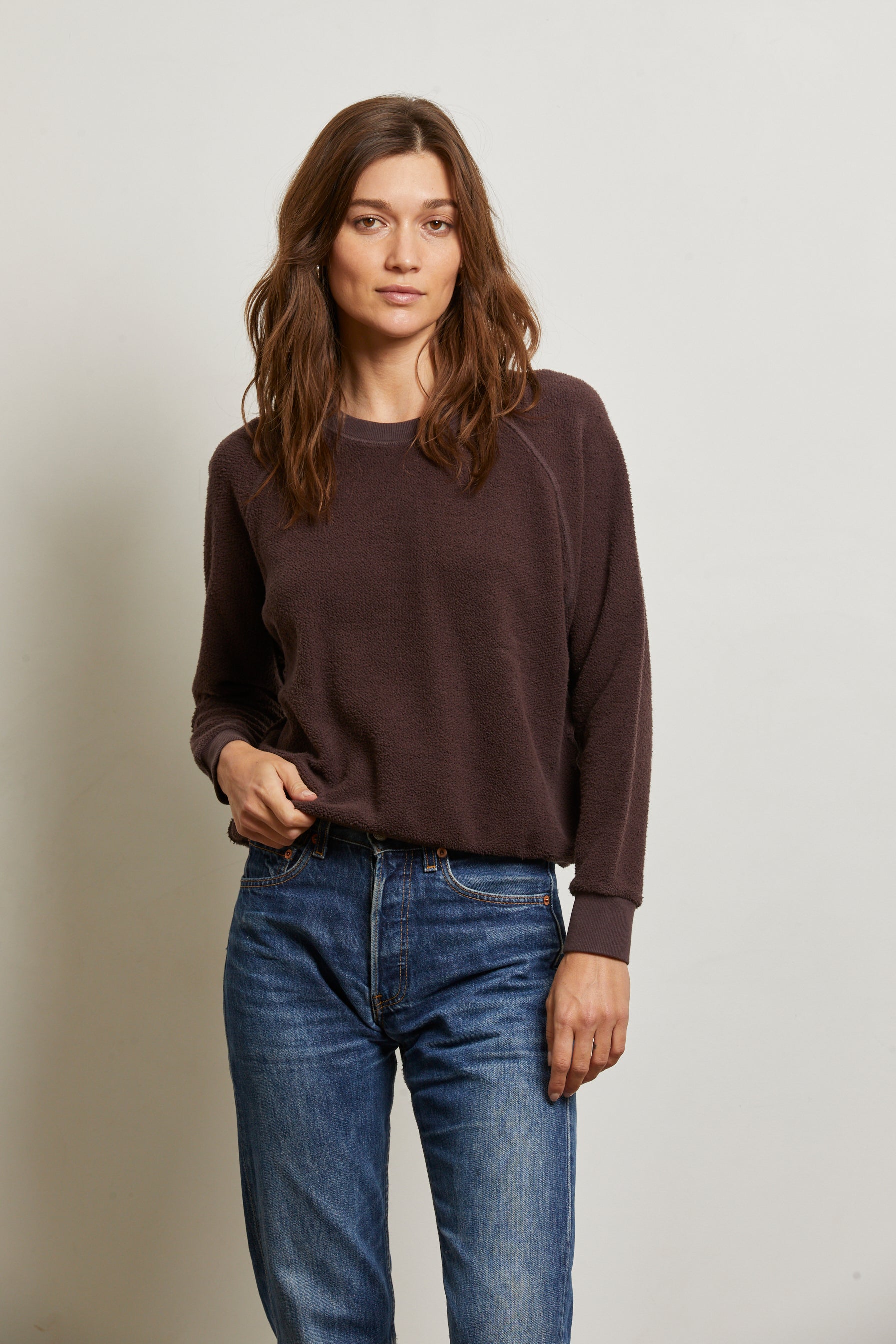 Ziggy Reverse Fleece LS Crew-Sweatshirts-Happy on Main