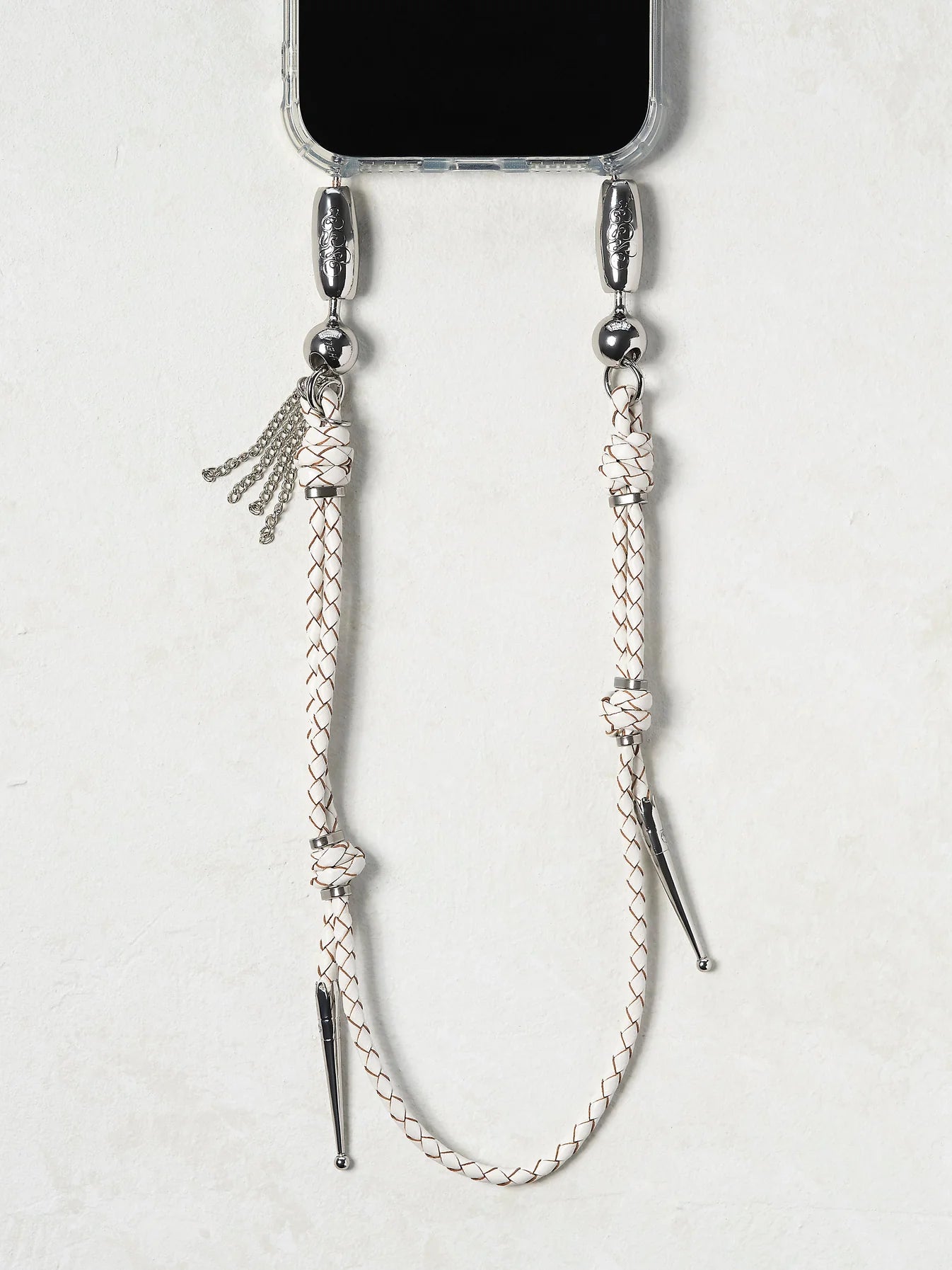 Leather Bolo Wristlet - White
