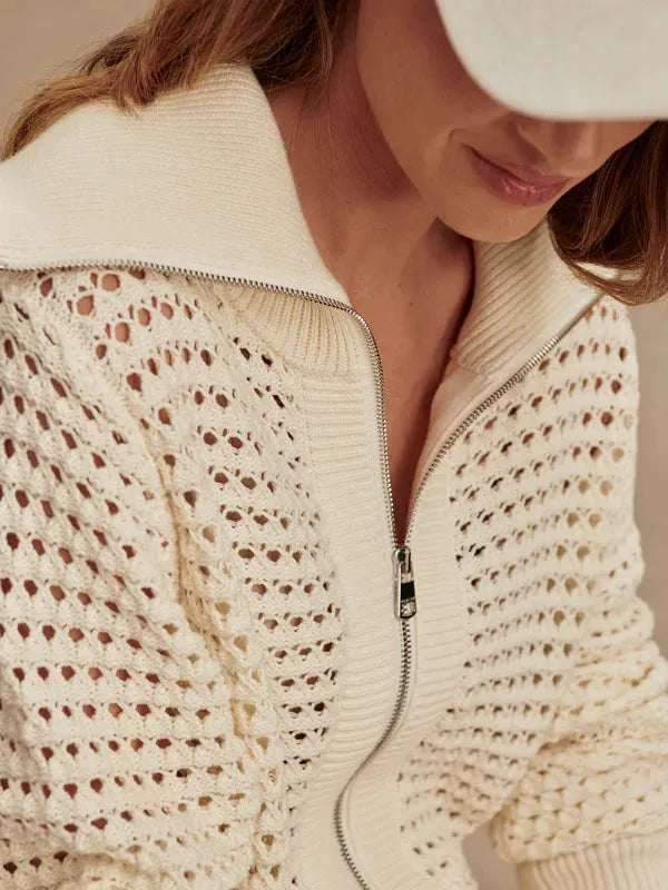 Eloise Full Zip Knit-Core Sweaters-Happy on Main