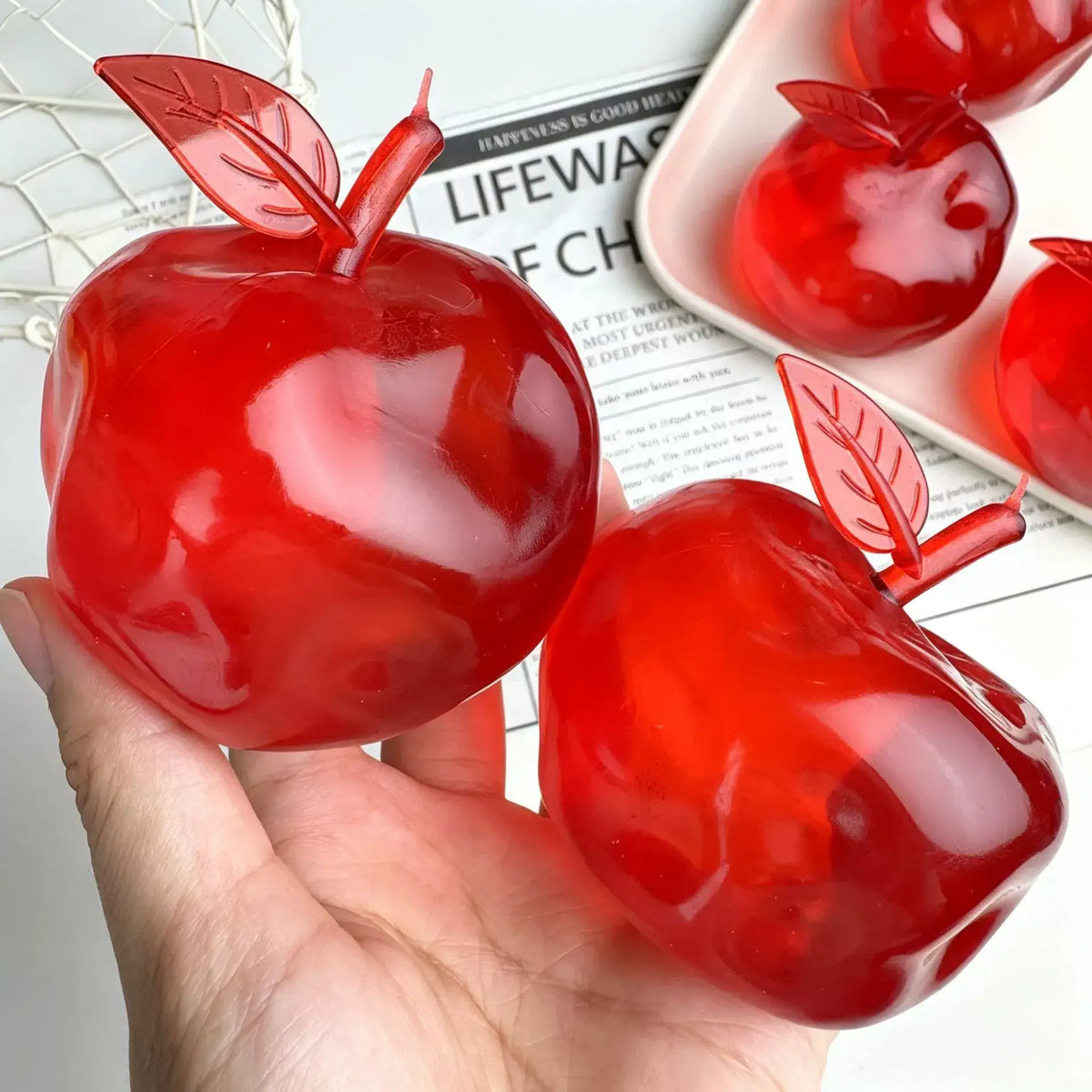 Christmas Translucent Red Apple Moldable Squishy Toy - 6CM-Accessiorie (We Pay All Duties)-Happy on Main