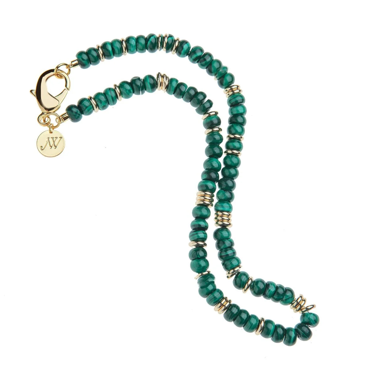 Gumdrop Beaded Necklace in Malachite-Jane Win-Happy on Main