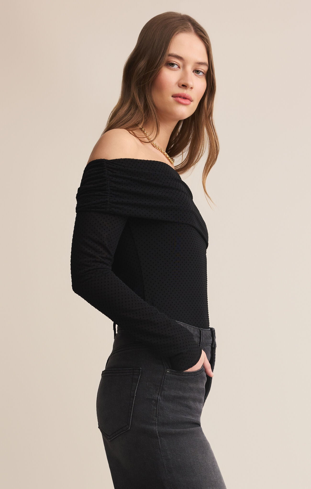 Whimsy Off Shoulder Mesh Top-Casual Tops-Happy on Main