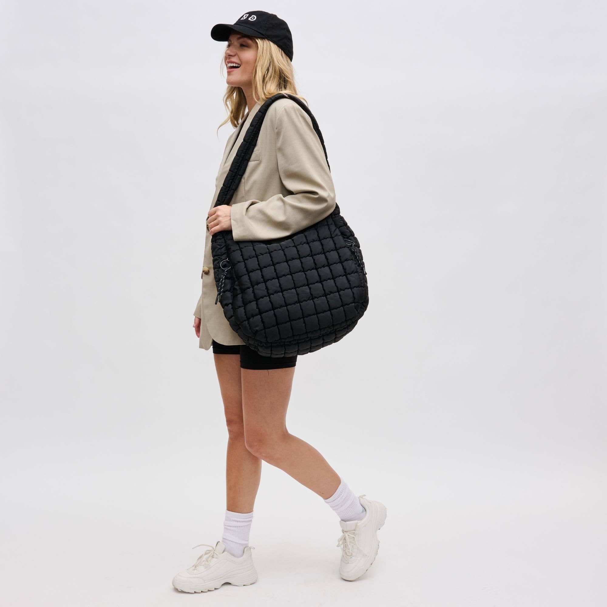 Revive - Quilted Puffer Nylon Hobo-Handbags-Happy on Main