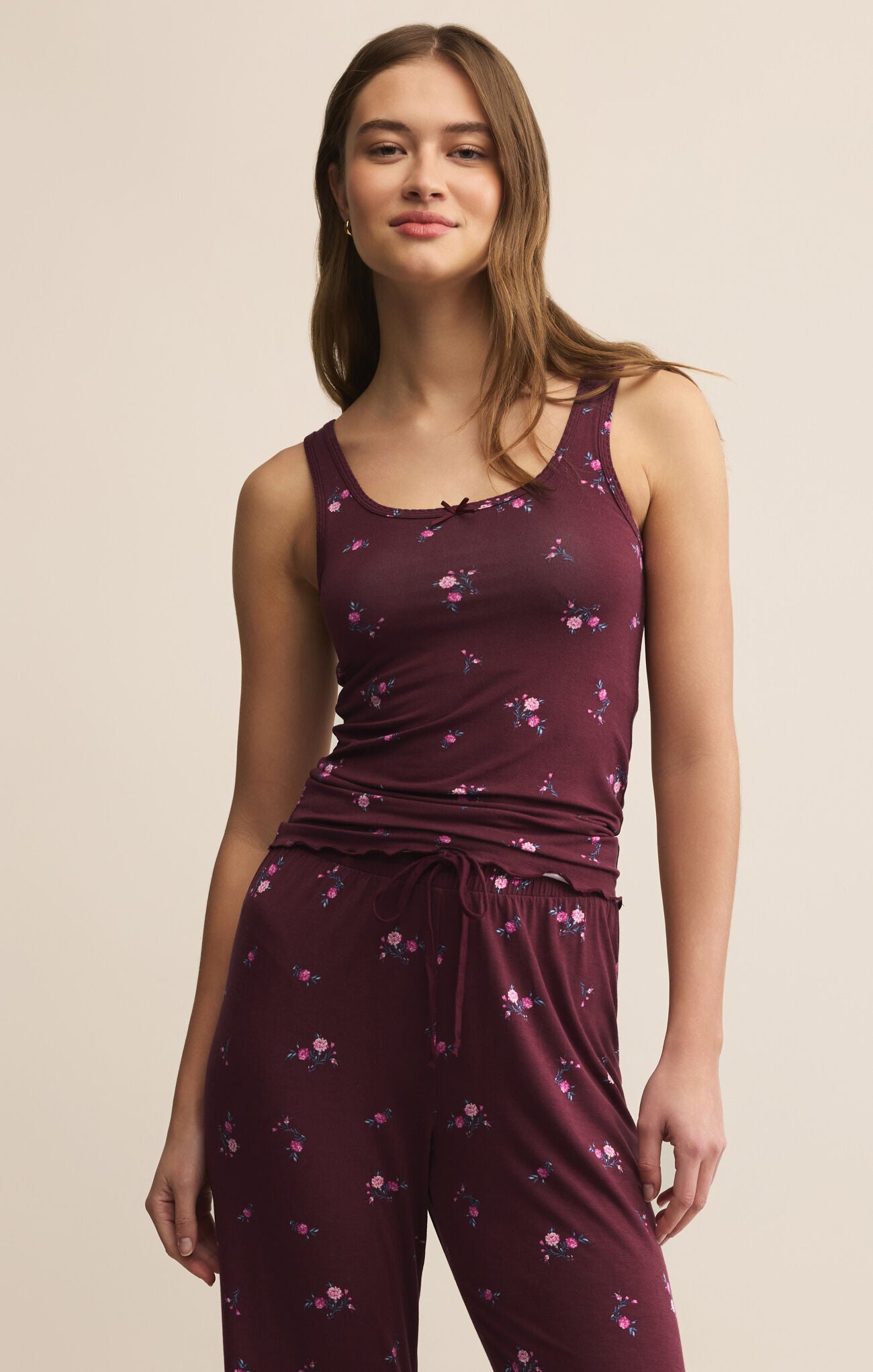 Shania Ditsy Tank-Athleisure-Happy on Main