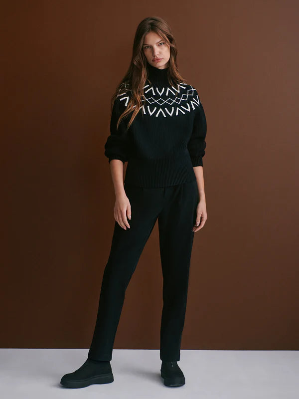 Marcie Fairisle Yoke Knit - Black-Varley-Happy on Main