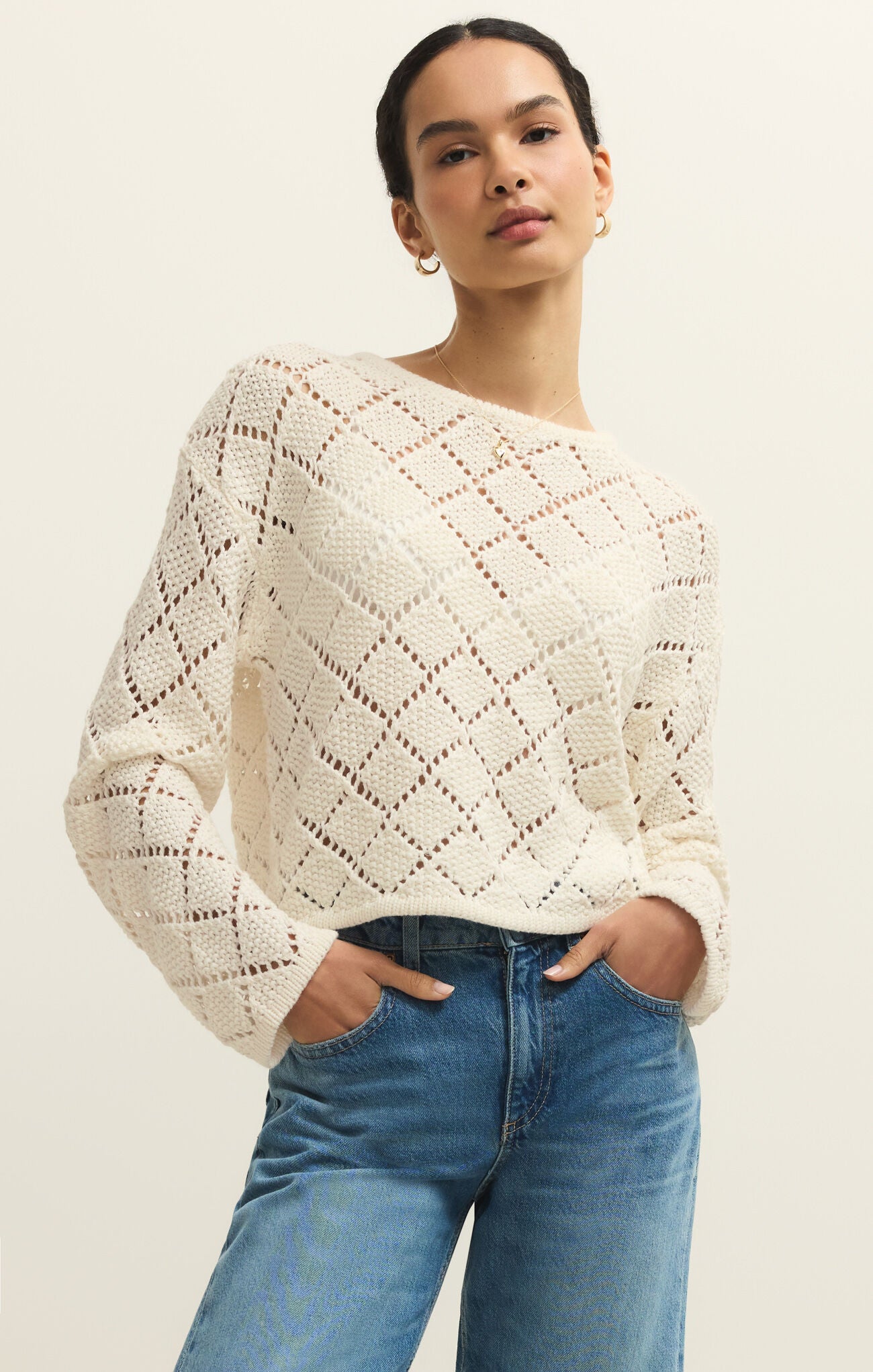 Hullen Crochet Sweater-Z Supply-Happy on Main