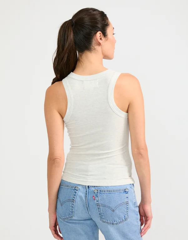 Knoxville Ribbed Tank - Heather Ash-Maison Wheat-Happy on Main