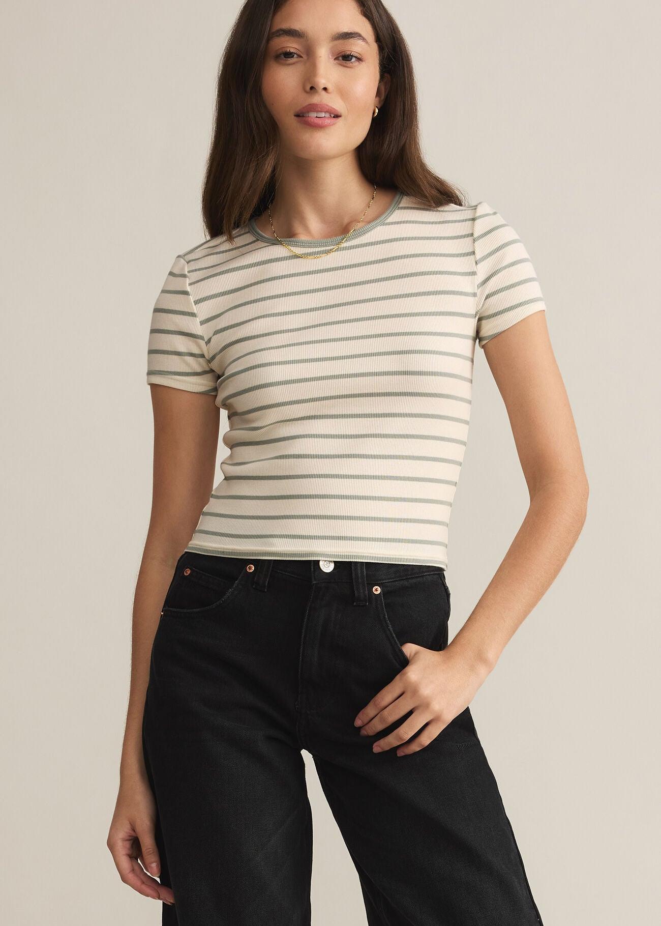 Saxton Striped Tee-Basic Tanks + Tees-Happy on Main