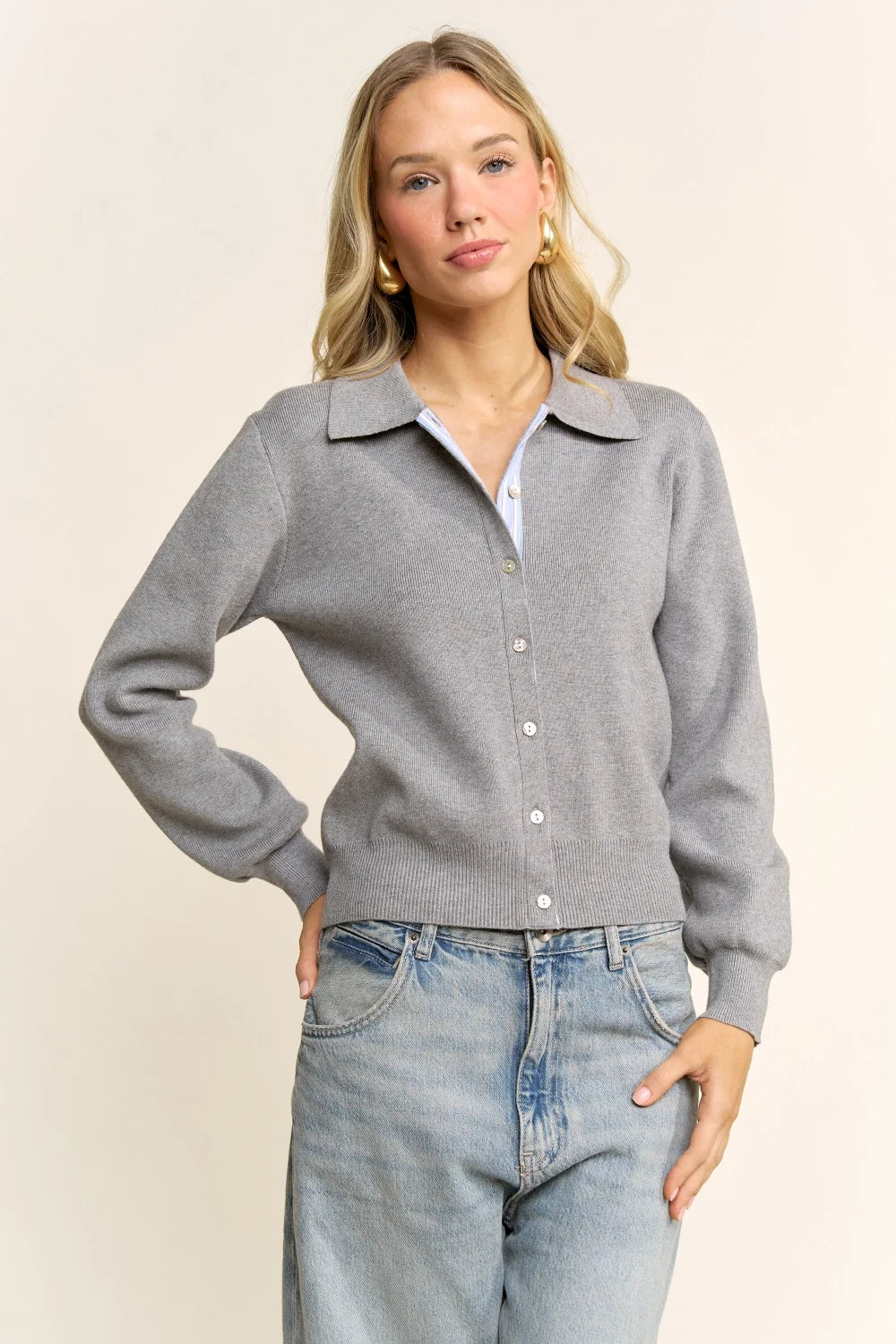 Katherine Cardigan - Grey-Elevator Disco-Happy on Main