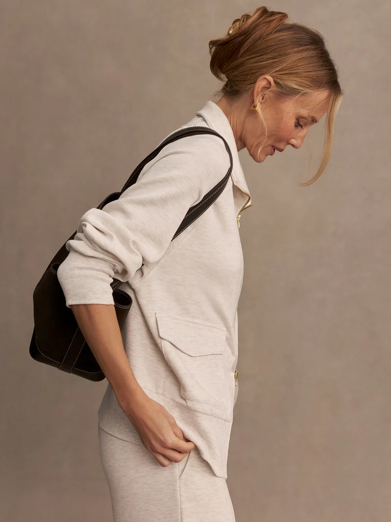 Roxbury Zip-Through - Ivory Marl-Varley-Happy on Main