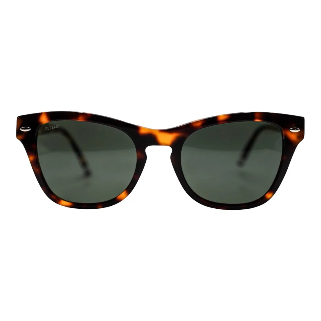 Fenwick Sunglasses - Dark Tortoise / Green Lens-Out East-Happy on Main