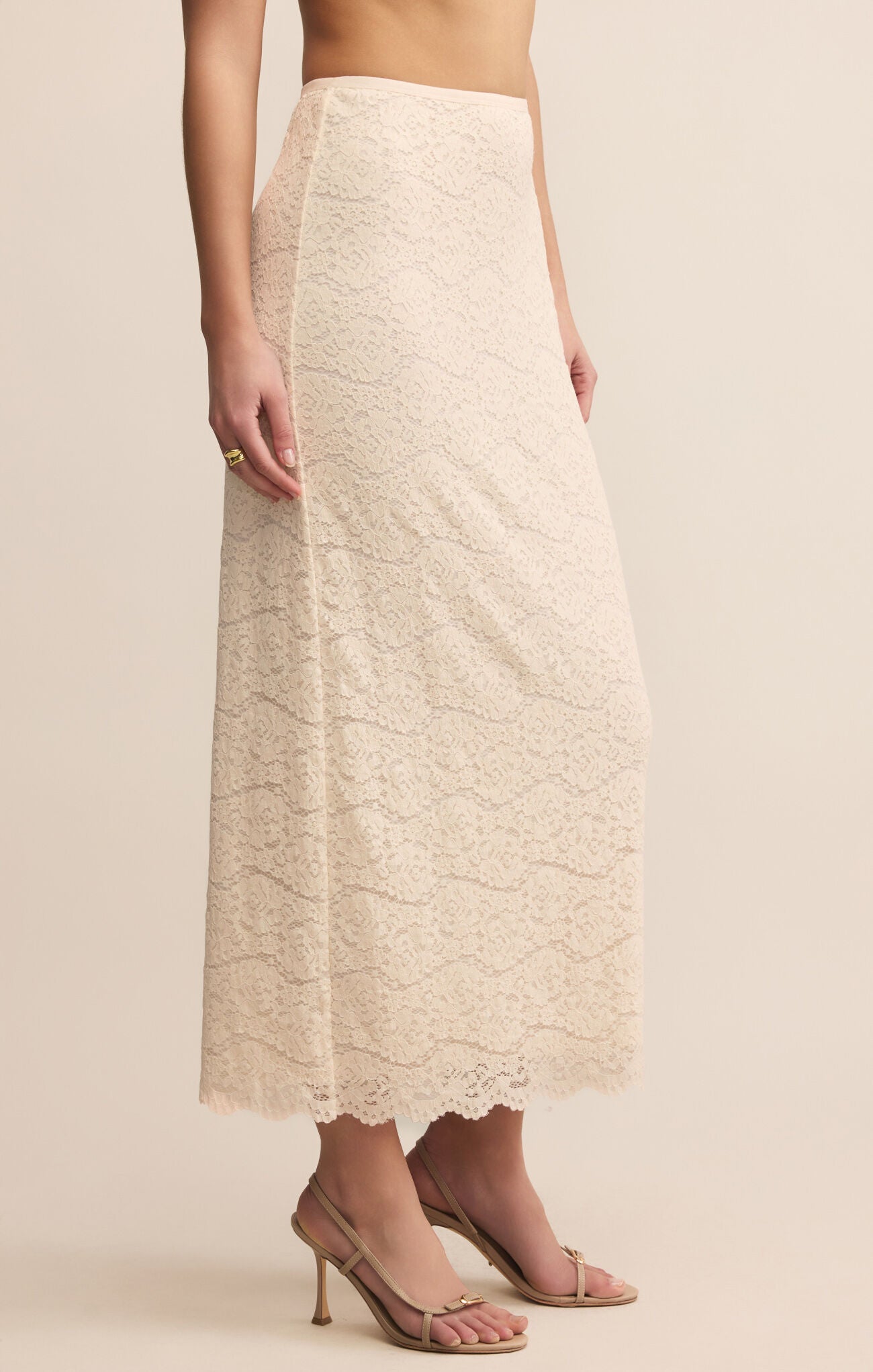Via Lace Midi Skirt-Skirts-Happy on Main