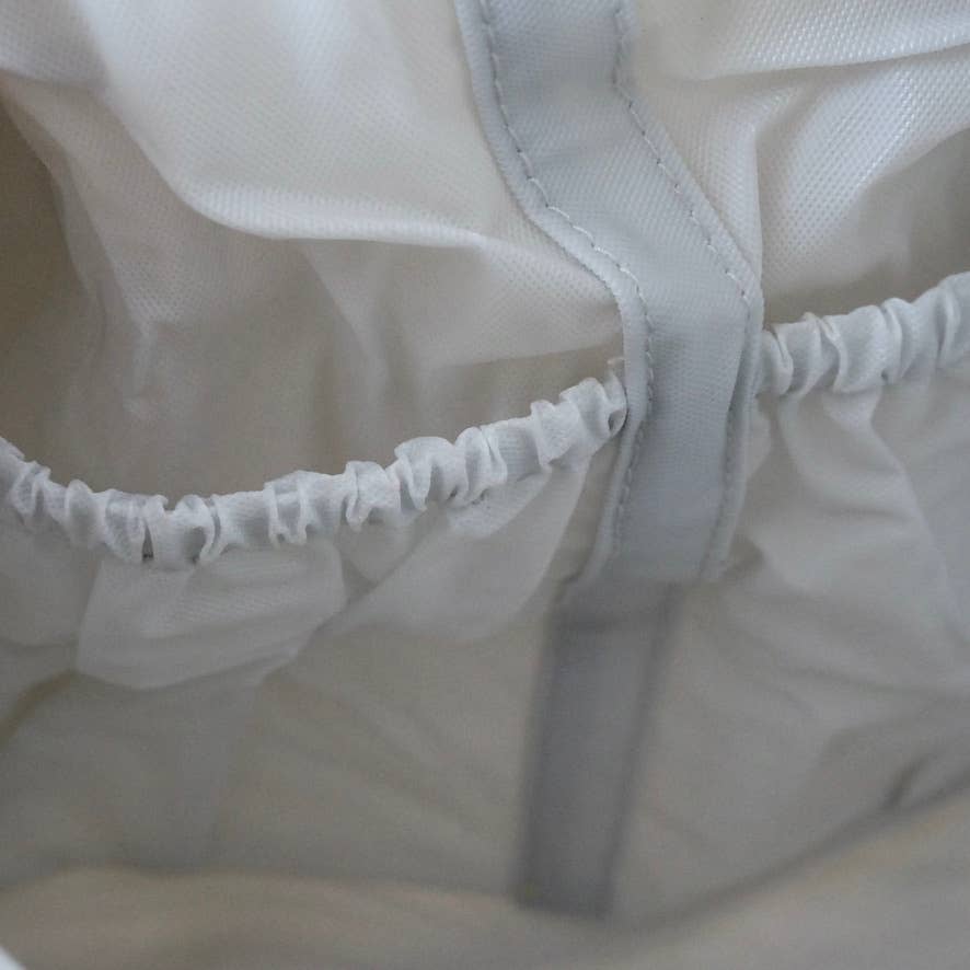 Printed cotton toiletry bag No. 81, laminated interior with four small pockets.
