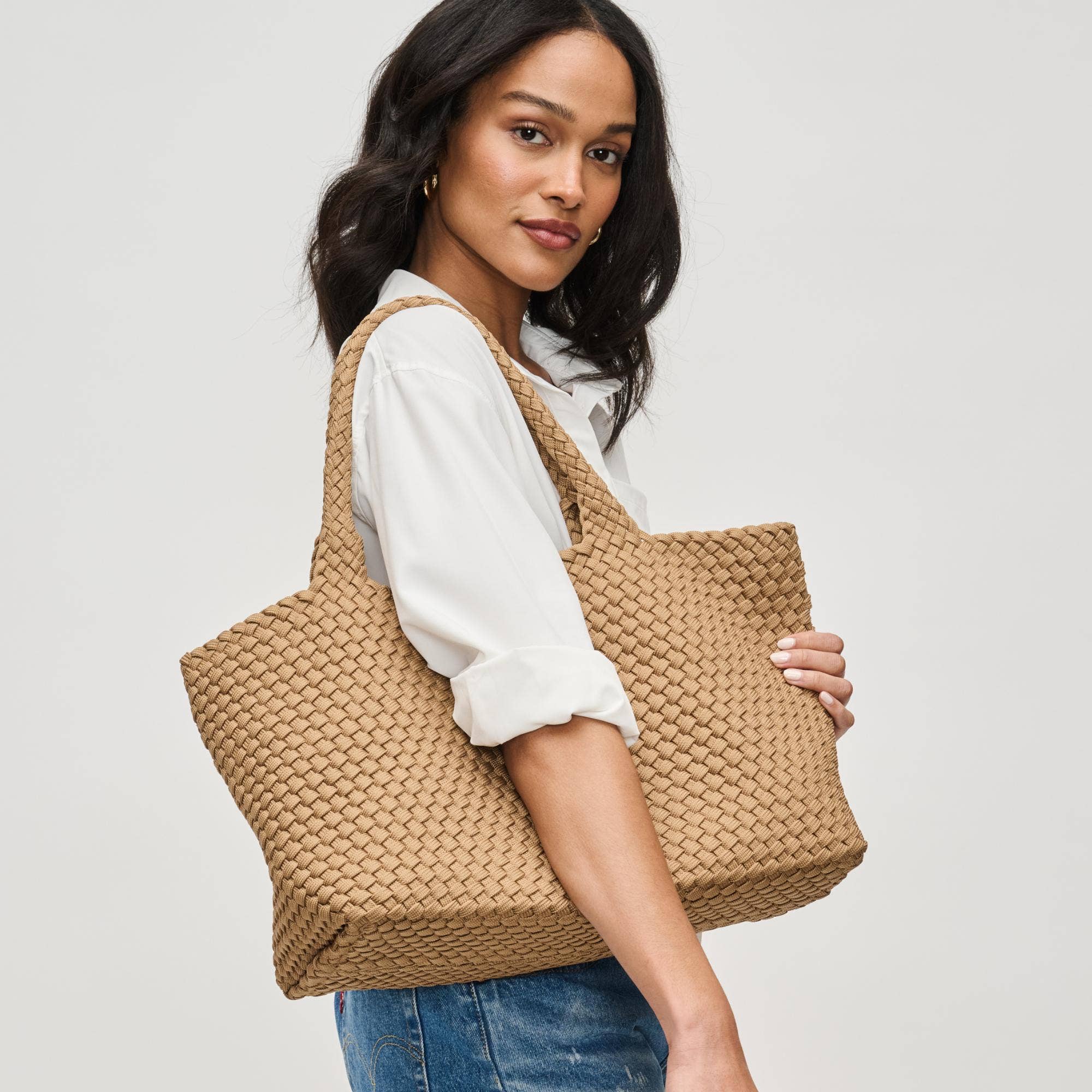 Sky's The Limit - Large Laced Up Eco-Edition Tote-Handbags-Happy on Main