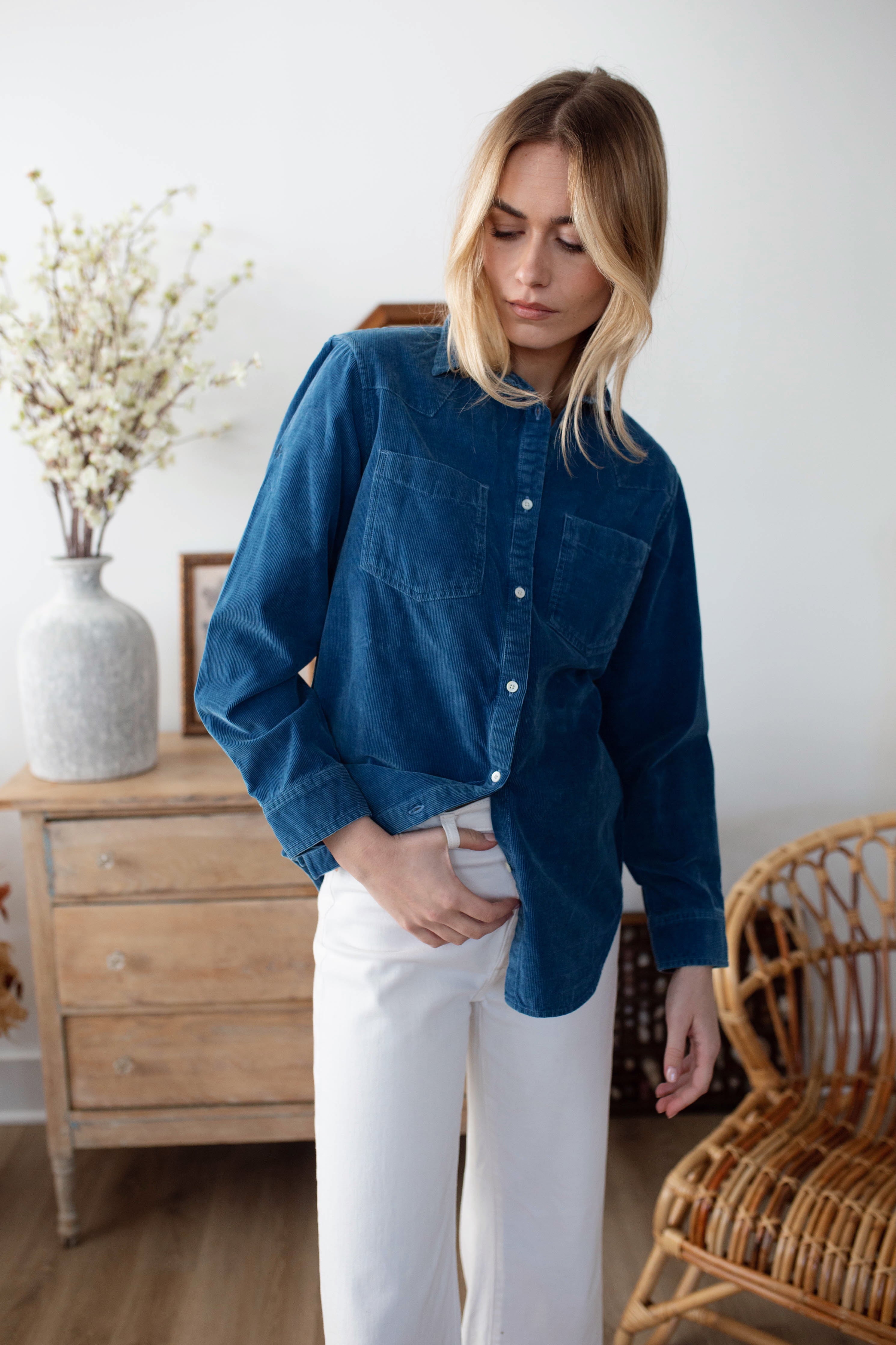 Western Shirt-Casual Tops-Happy on Main