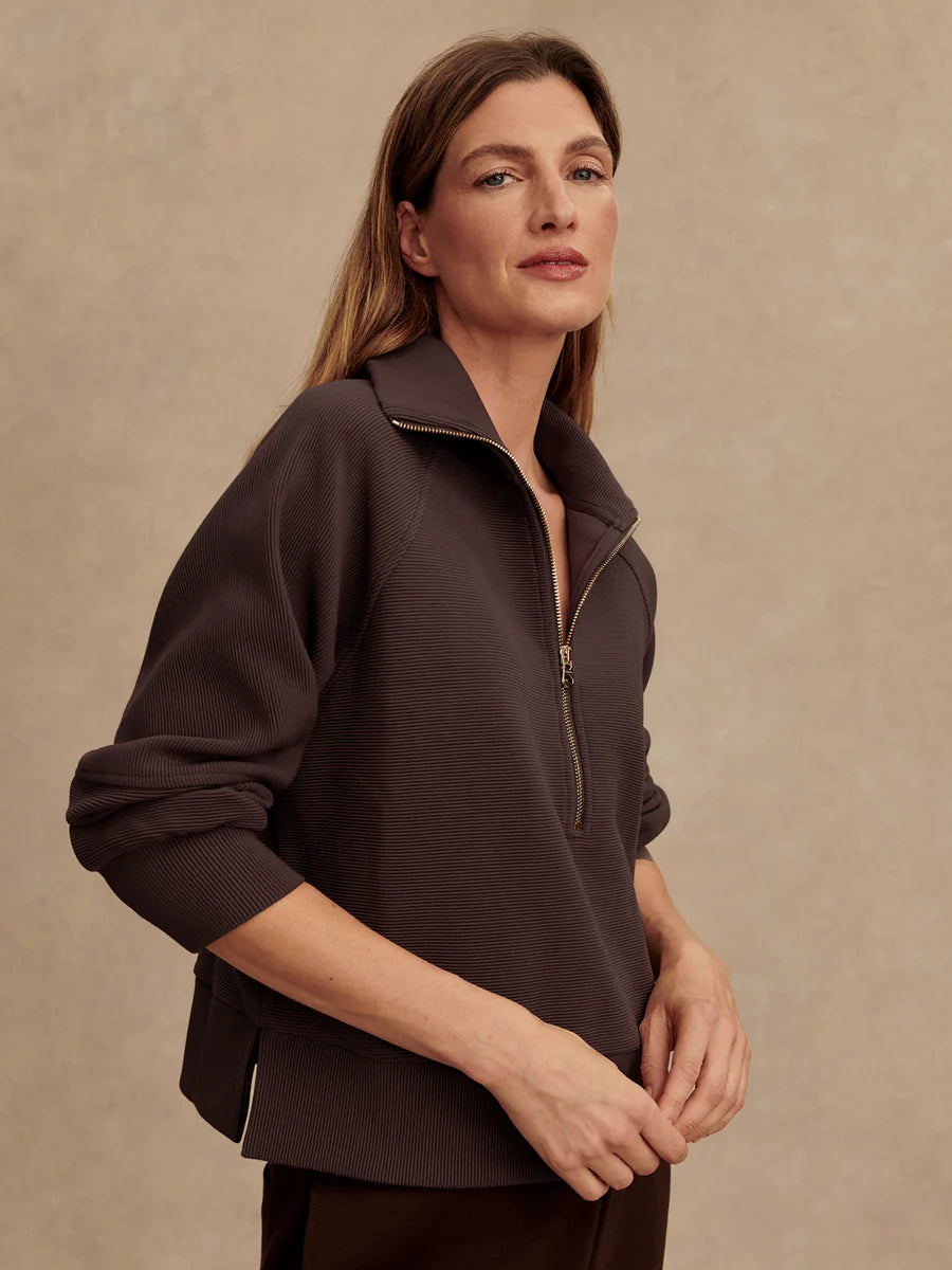 Milano Half Zip Sweater - Coffee Bean-Varley-Happy on Main
