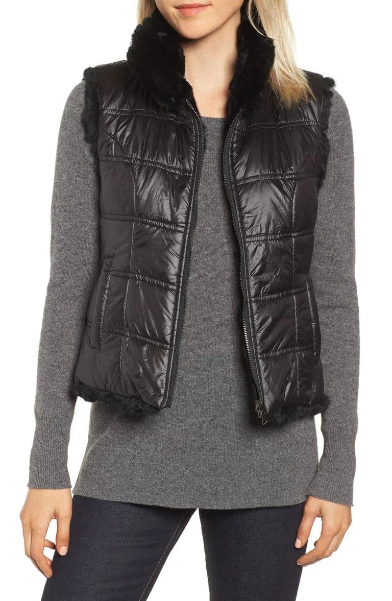 Rex Reverse Vest - Black-Linda Richards-Happy on Main