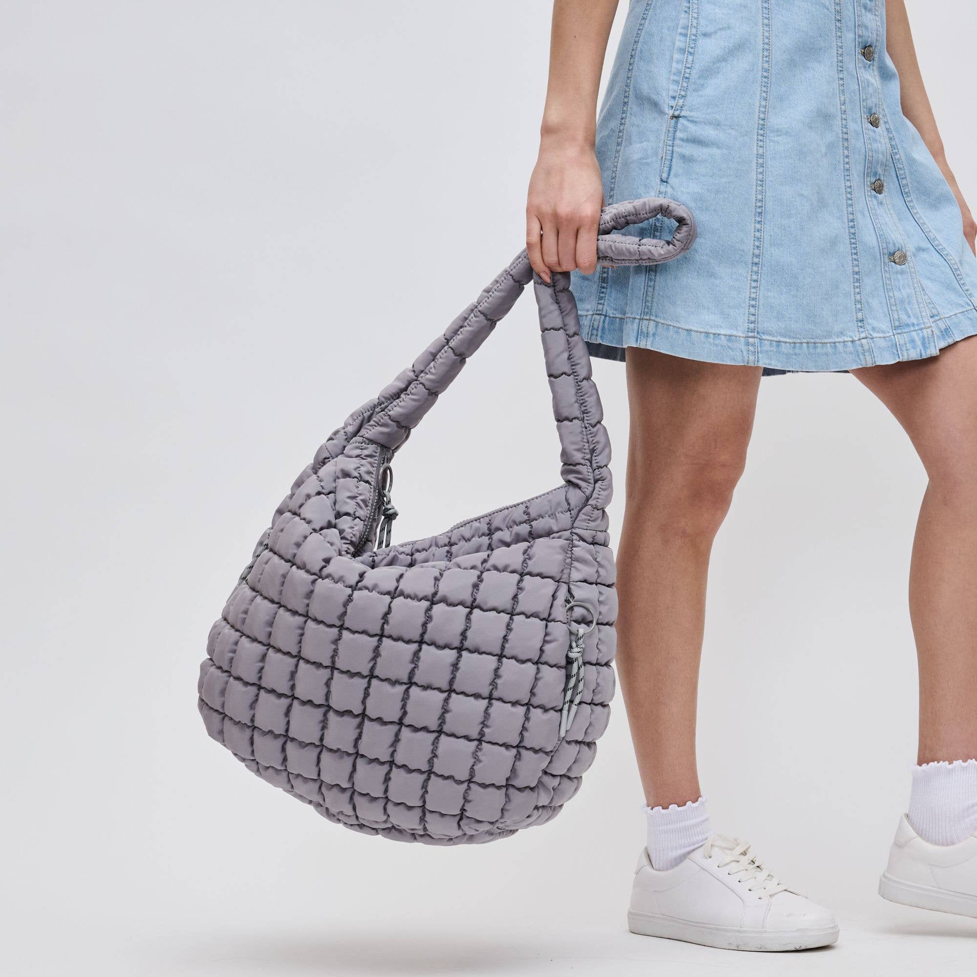 Revive - Quilted Puffer Nylon Hobo-Handbags-Happy on Main