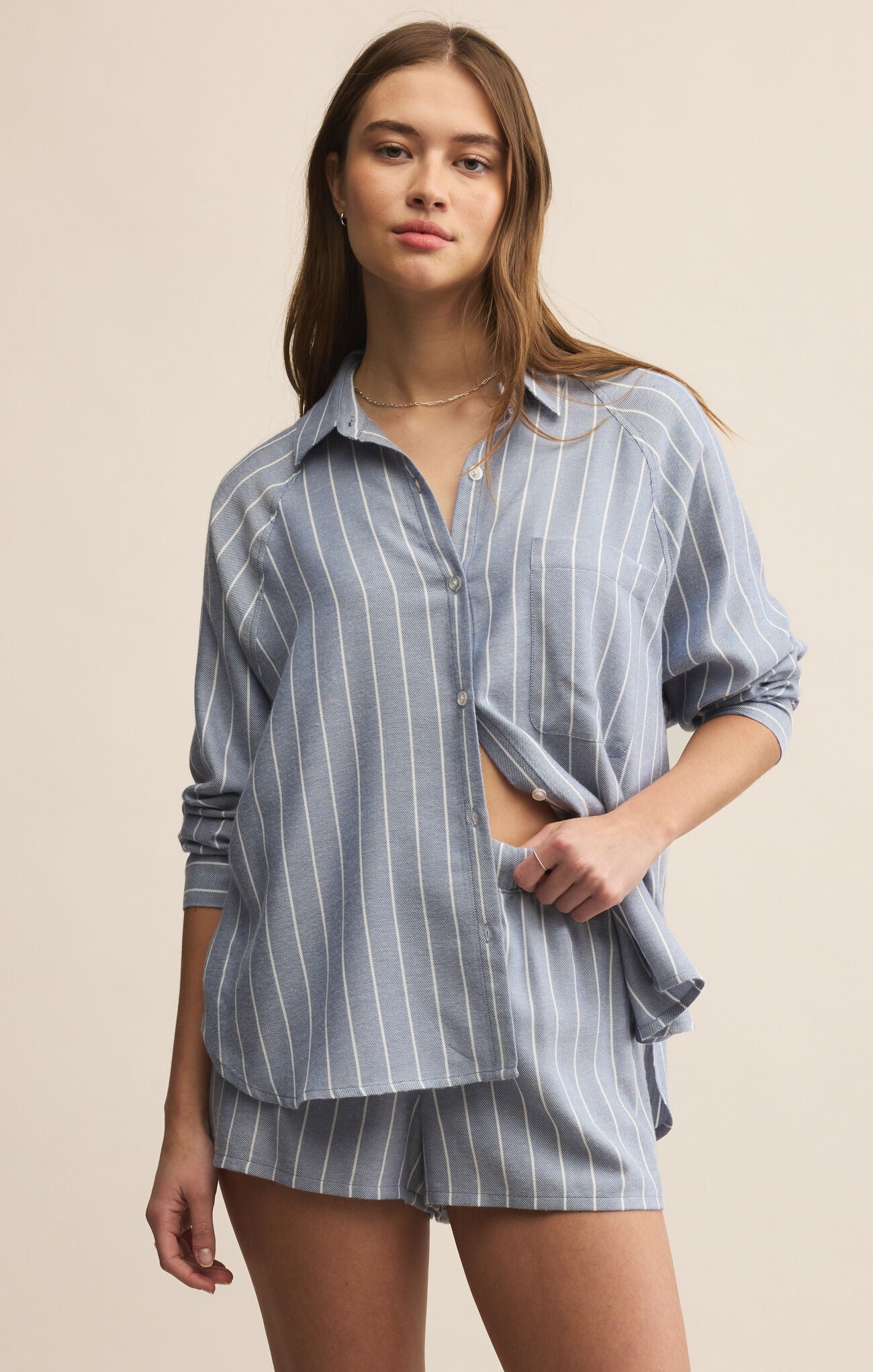 River Plaid Button Up-Casual Tops-Happy on Main