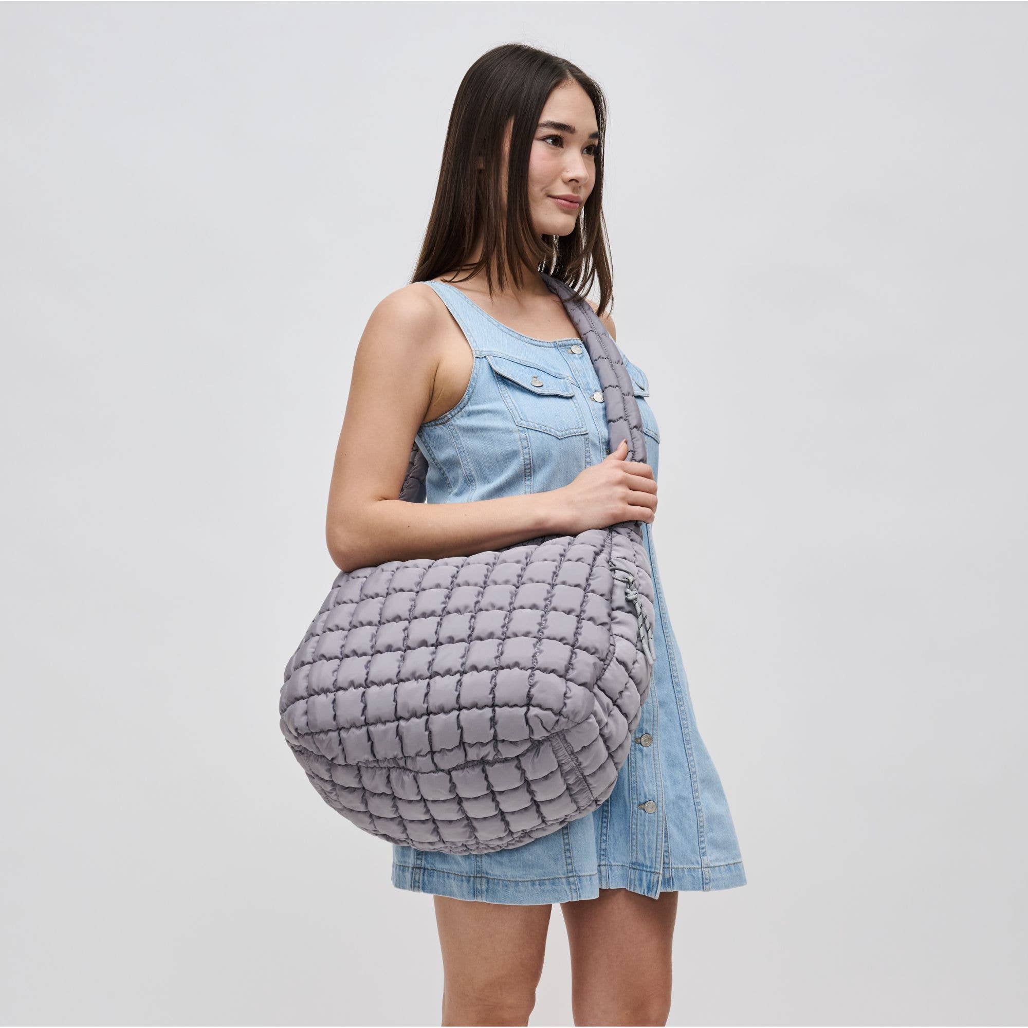 Revive - Quilted Puffer Nylon Hobo-Handbags-Happy on Main