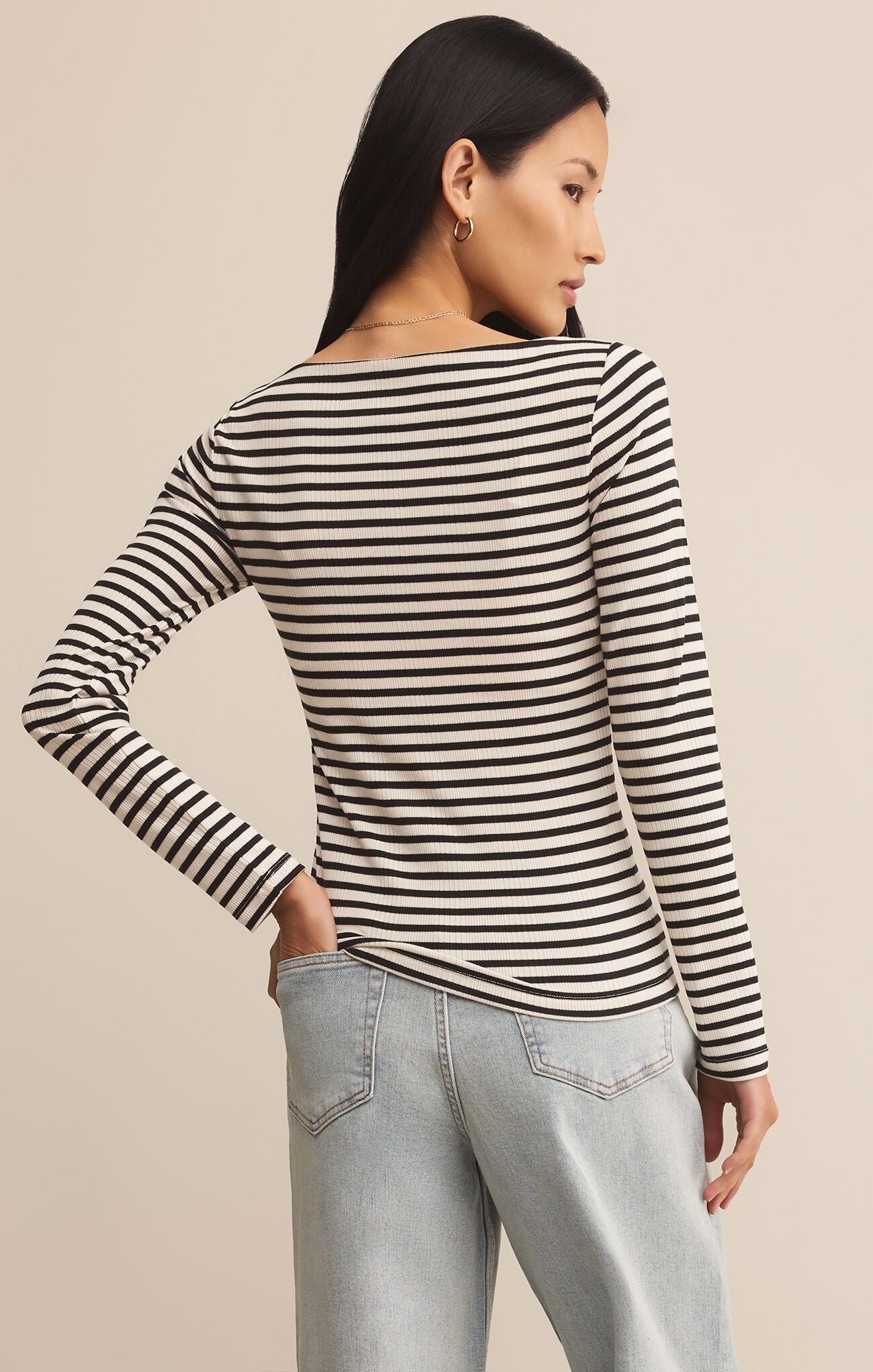 Pristine Striped Tee-Basic Tanks + Tees-Happy on Main
