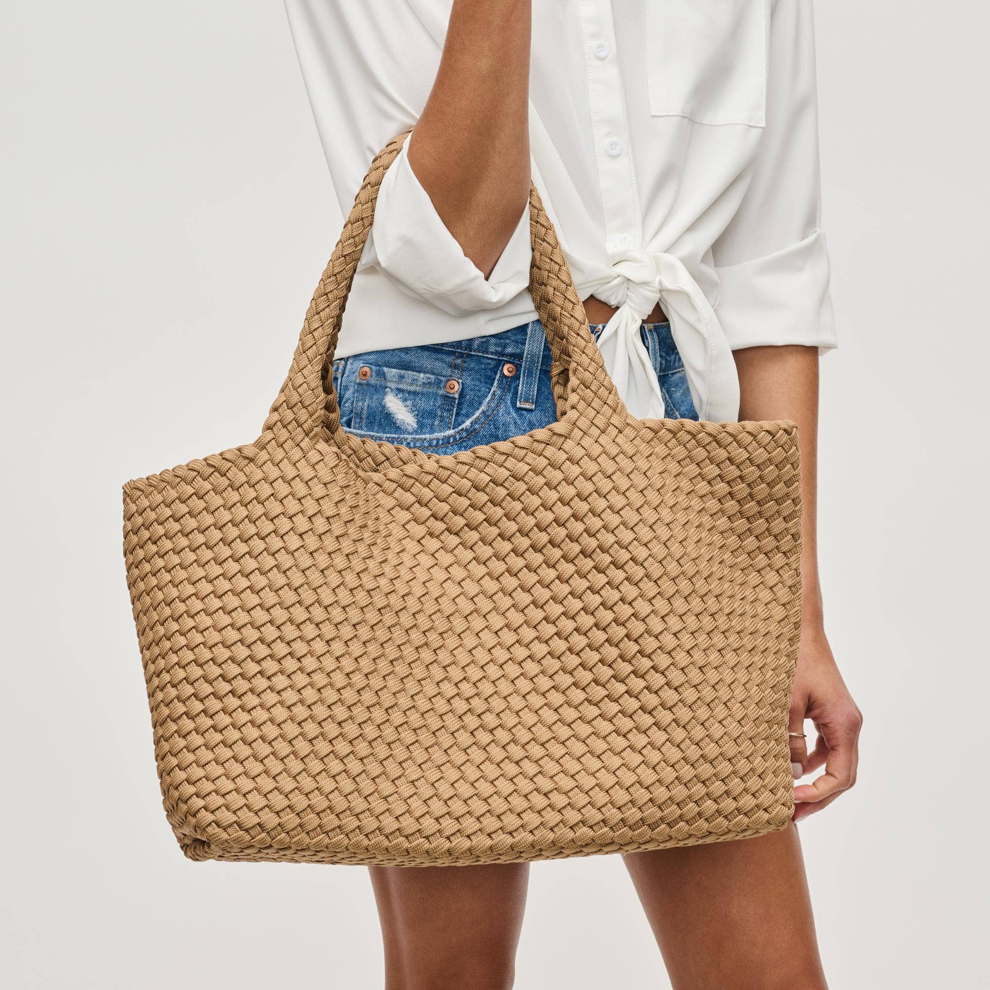 Sky's The Limit - Large Laced Up Eco-Edition Tote-Handbags-Happy on Main