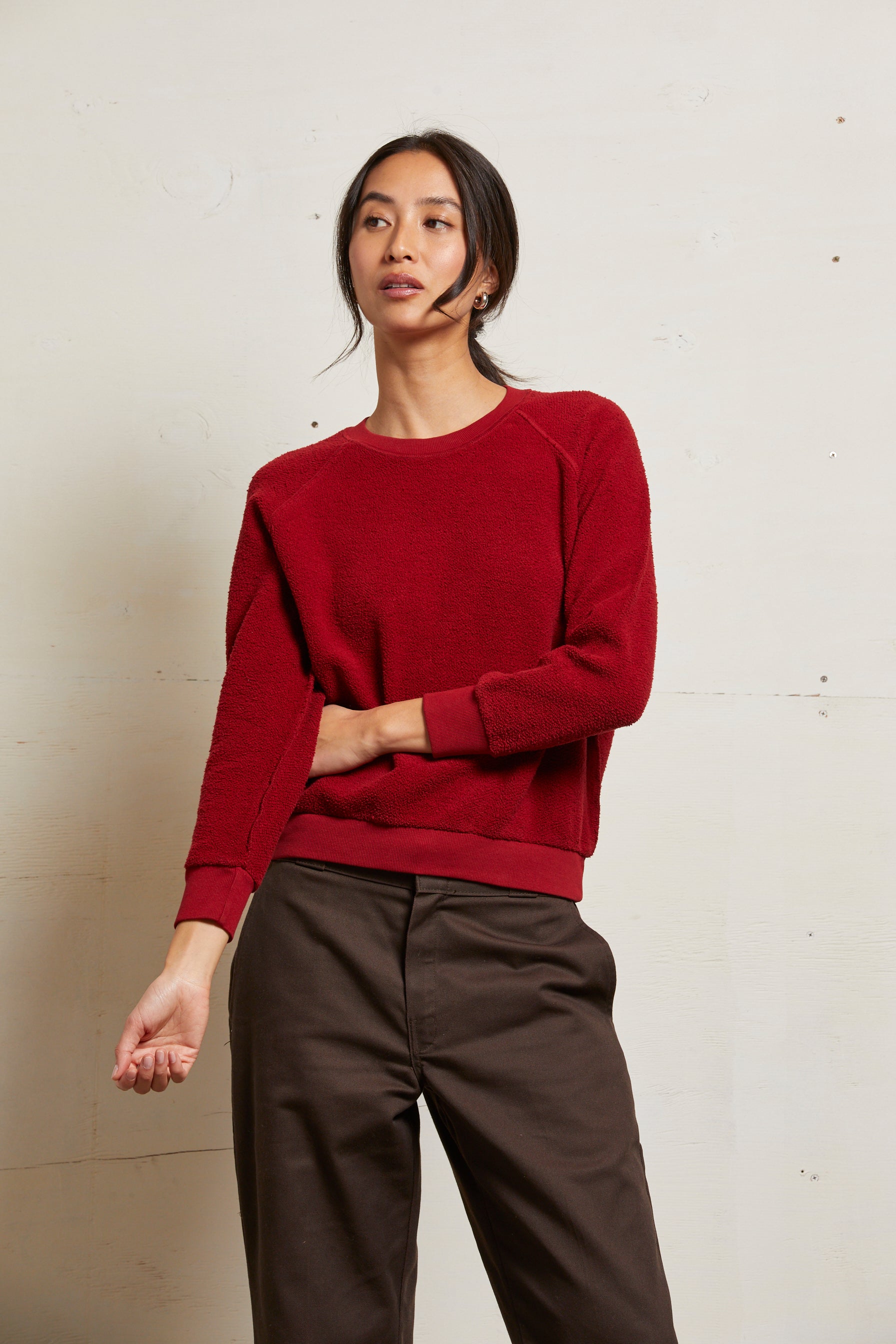 Ziggy Reverse Fleece LS Crew-Sweatshirts-Happy on Main