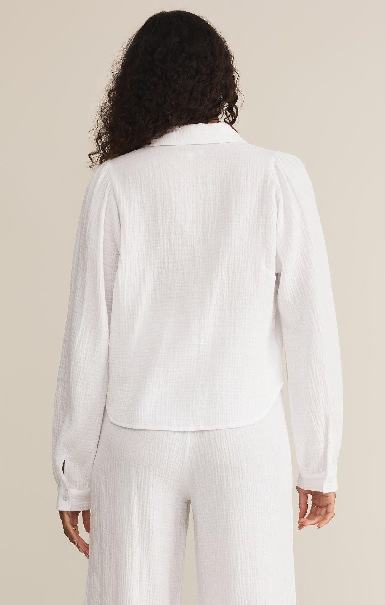 Campo Button Up Gauze Top-Casual Tops-Happy on Main