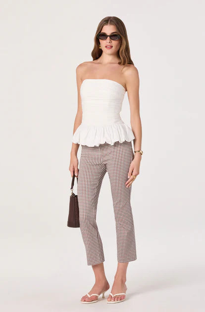 Alma Pants - Brown Gingham-ASTR-Happy on Main