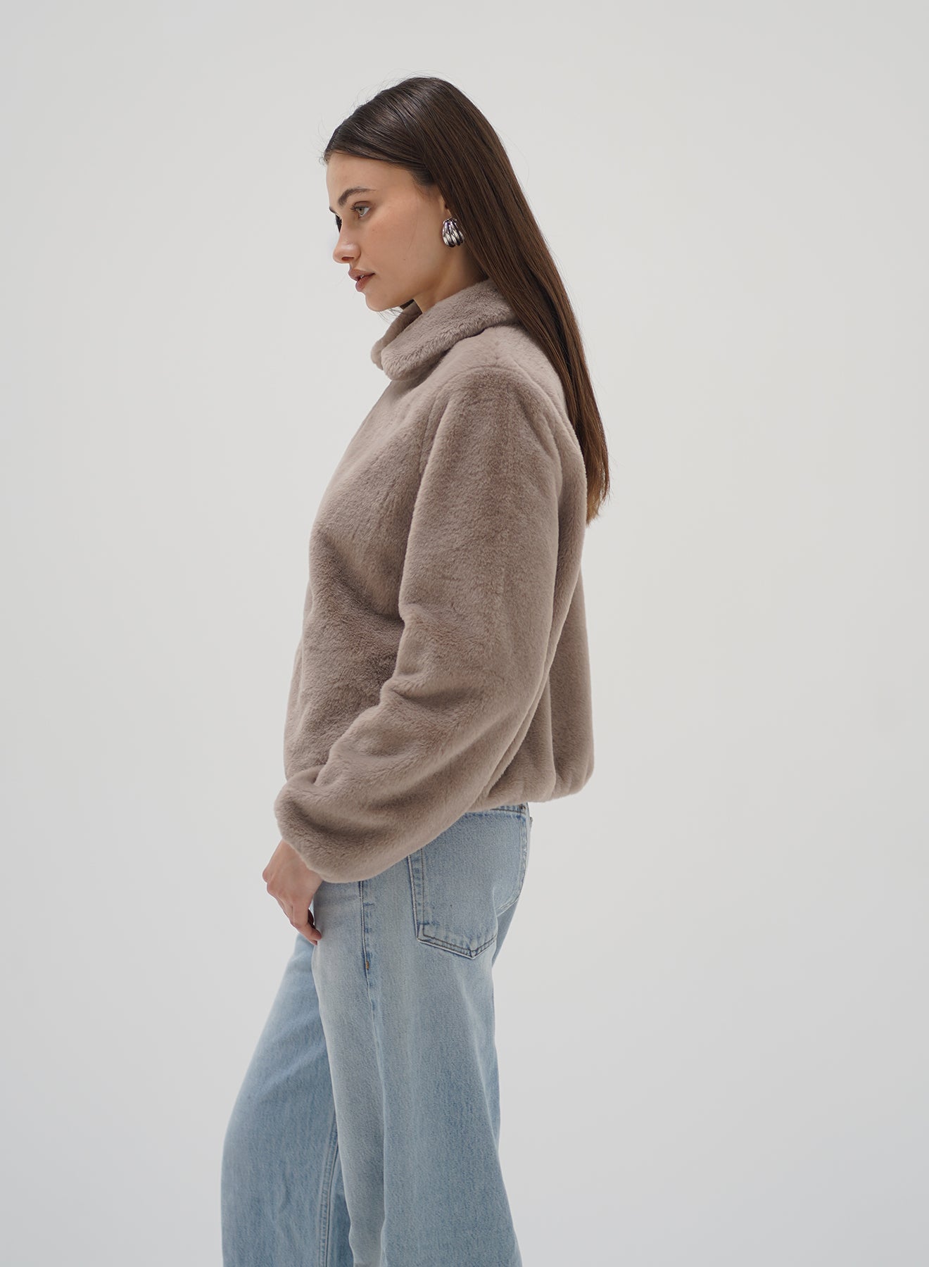 Stella Zip Up Bomber - Pebble-LNA-Happy on Main