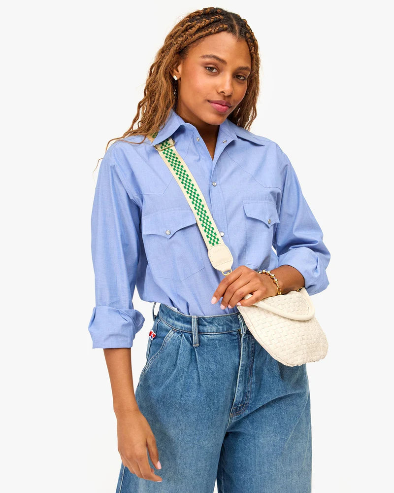 Adjustable Crossbody Strap - Fern/Cream-Clare V.-Happy on Main