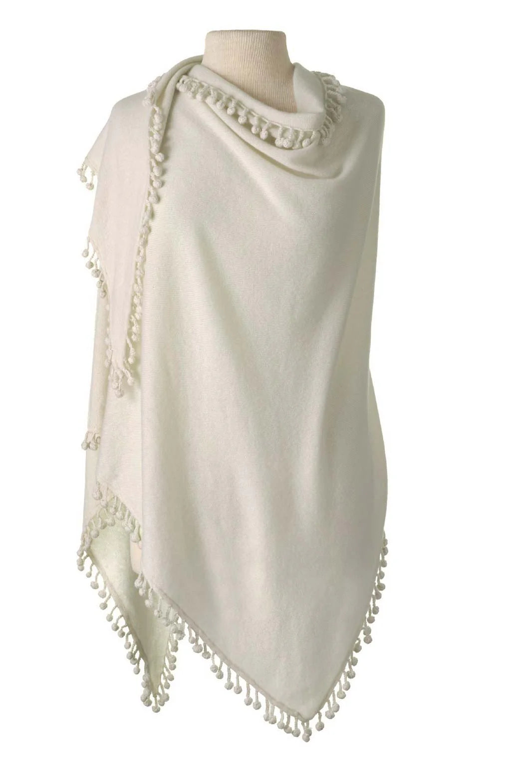 Pom-Pom Triangle Wrap-Alpine Cashmere-Happy on Main