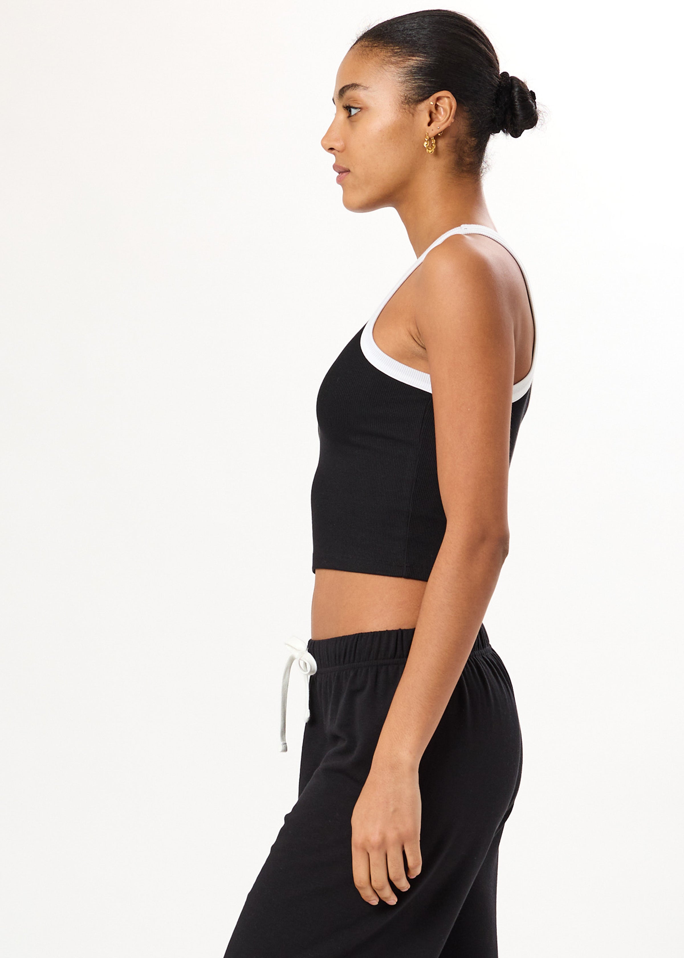 Kiki Rib Crop Tank - Black/White-Splits59-Happy on Main