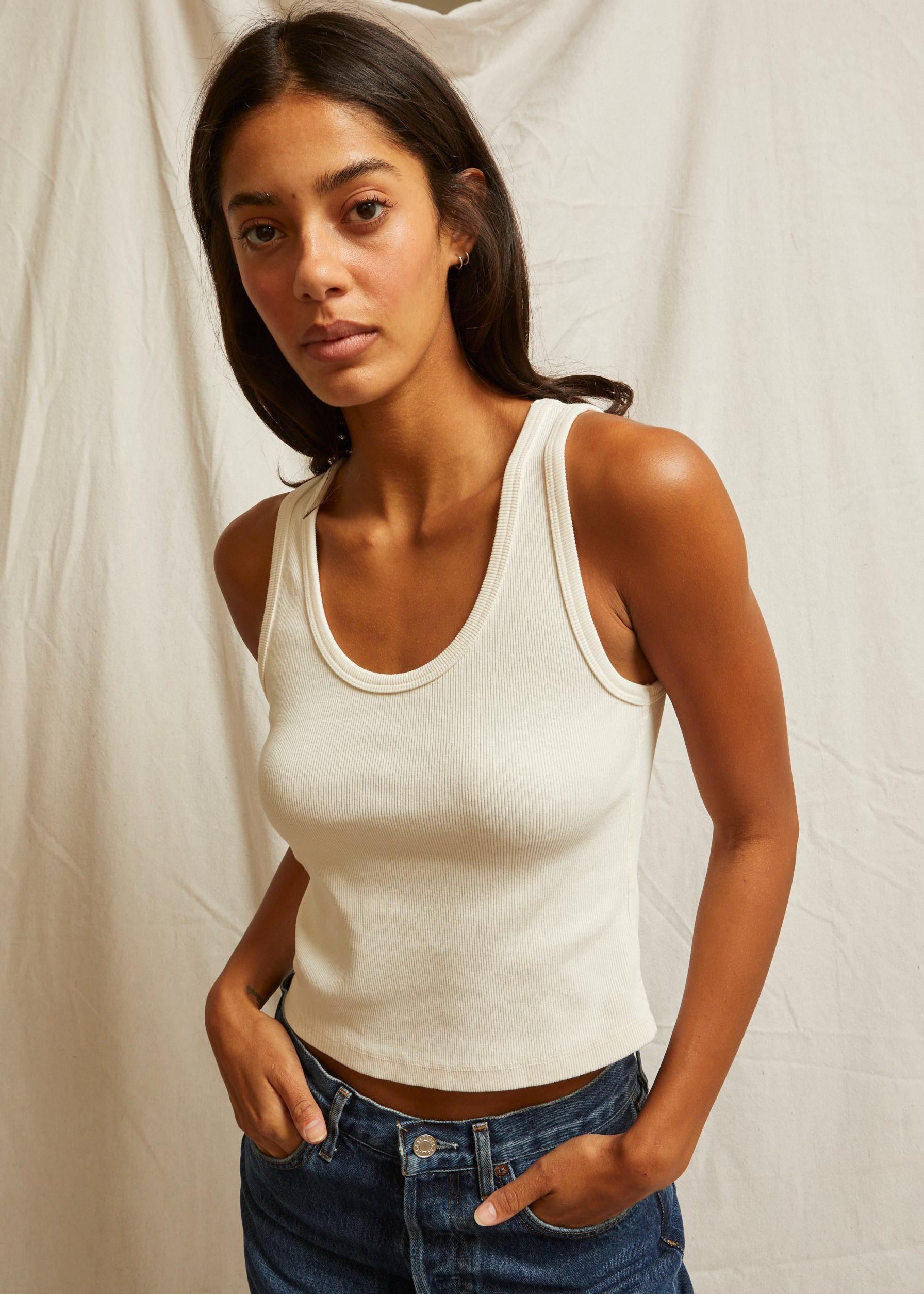 Blondie Structured Rib Bra Friendy Tank-Basic Tanks + Tees-Happy on Main