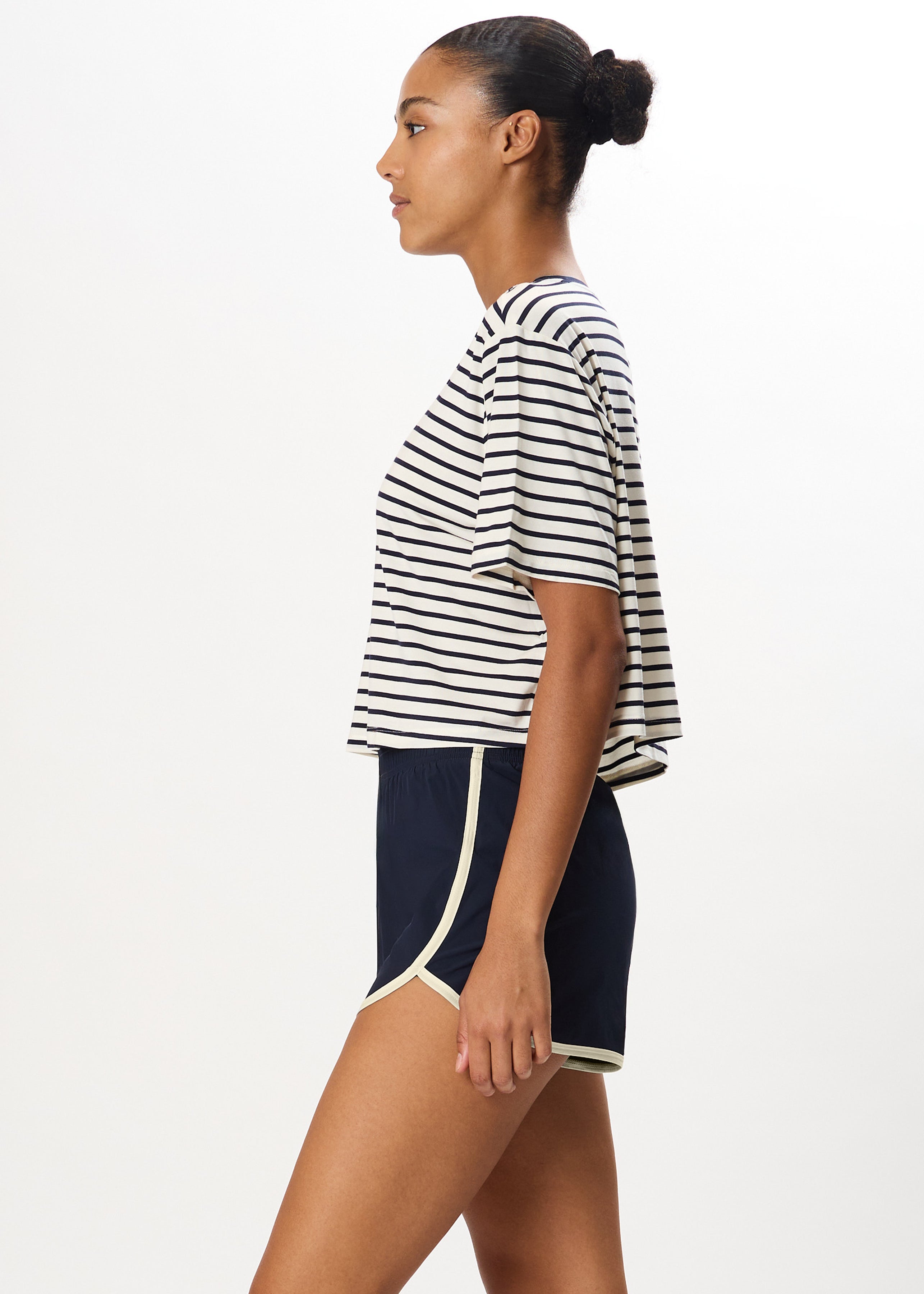 Djuna Oversized Jersey Tee - White/Indigo Stripe-Splits59-Happy on Main